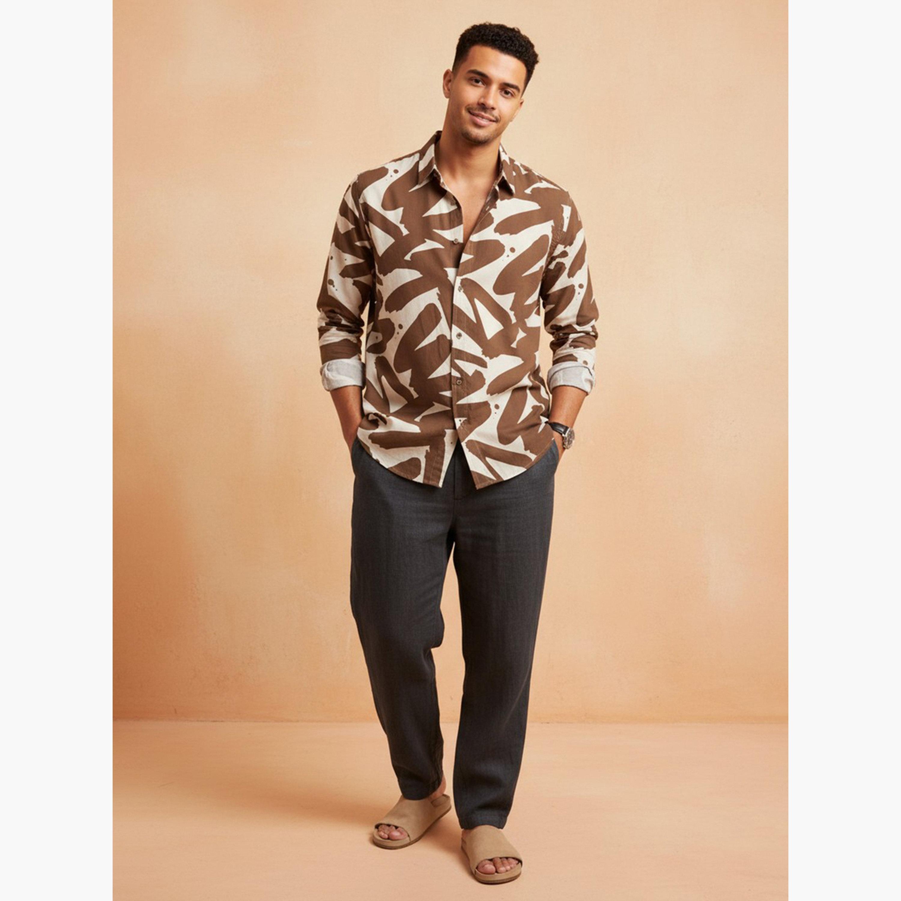 TRULOOM & X Styli Men Printed Regular Fit Cotton Shirt-men-clothing-shirts-image-6