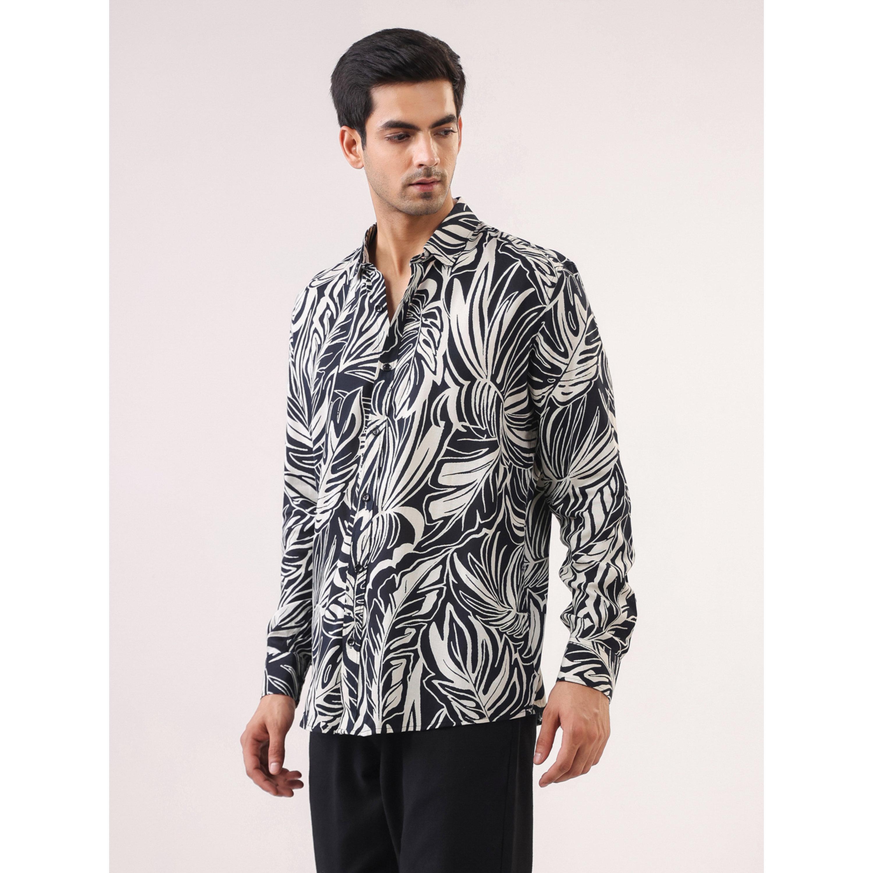 TRULOOM & X Styli Men Printed Relaxed Fit Rayon Shirt-men-clothing-shirts-image-1