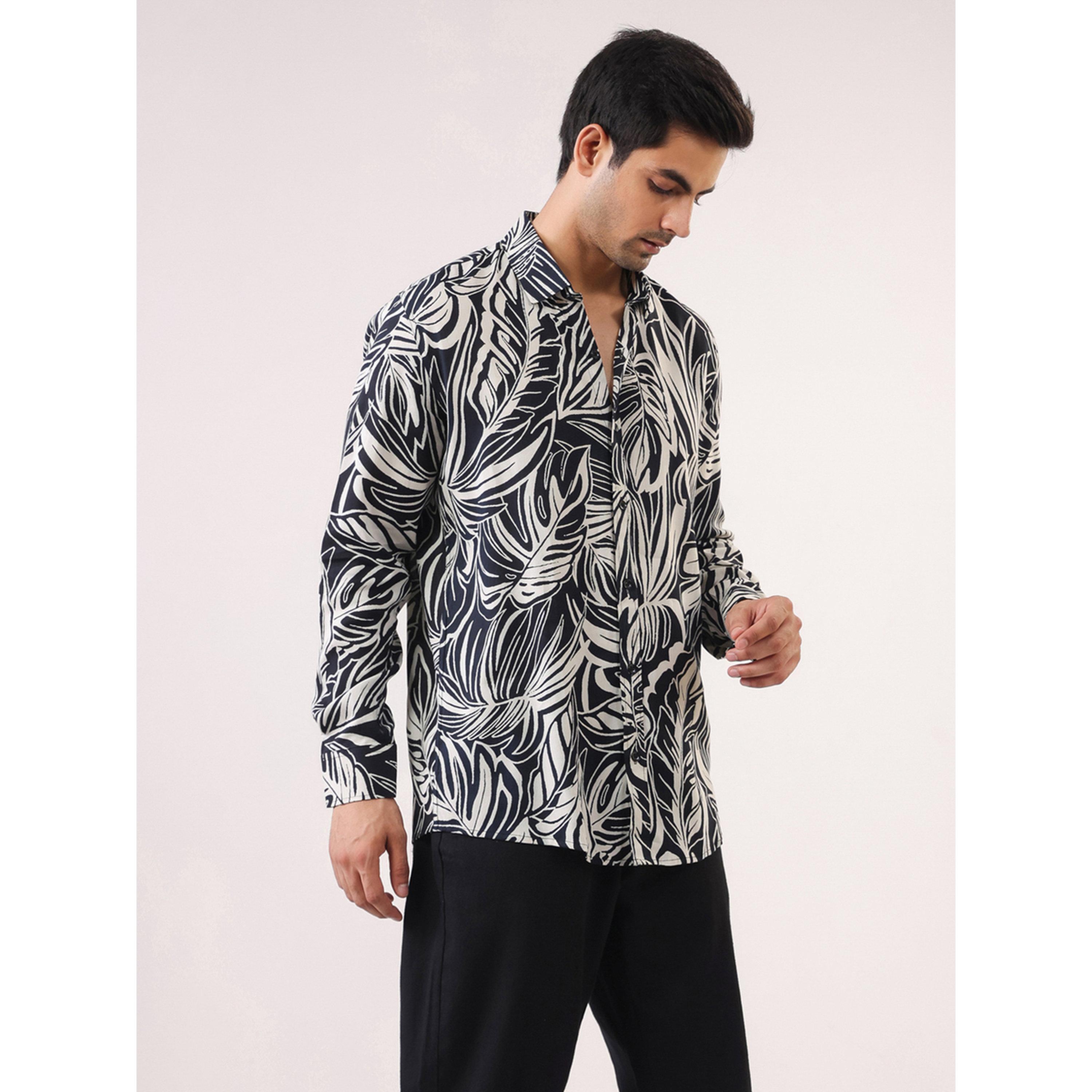 TRULOOM & X Styli Men Printed Relaxed Fit Rayon Shirt-men-clothing-shirts-image-2