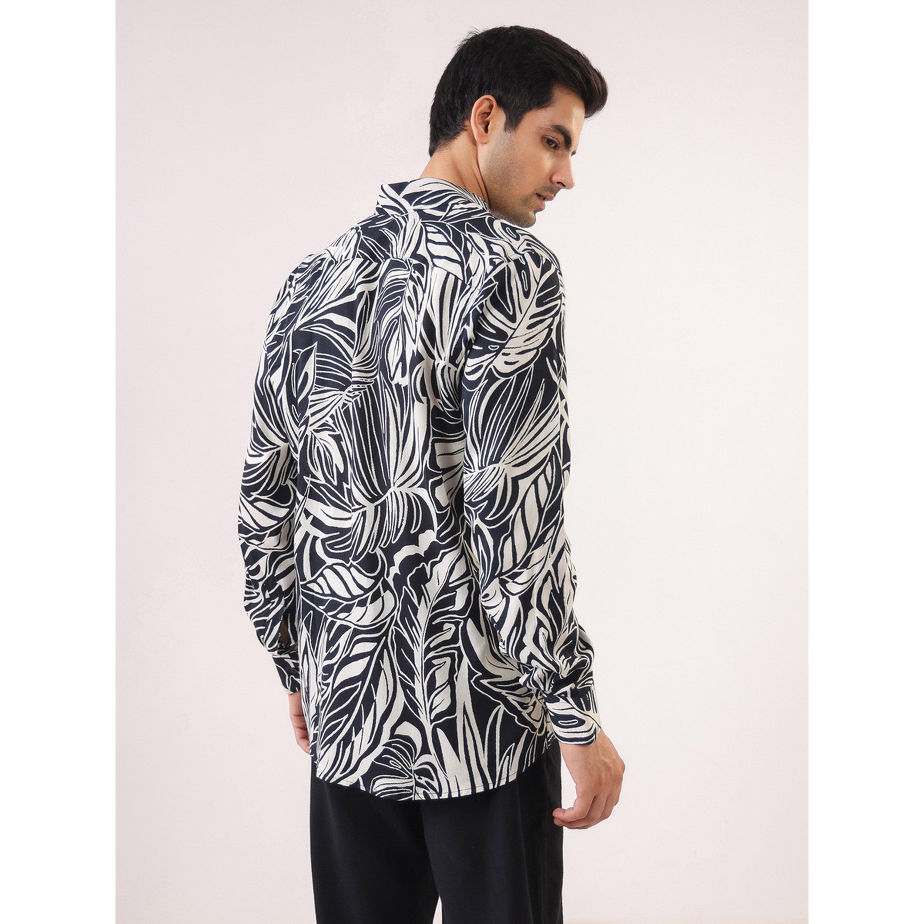 TRULOOM & X Styli Men Printed Relaxed Fit Rayon Shirt-men-clothing-shirts-image-3