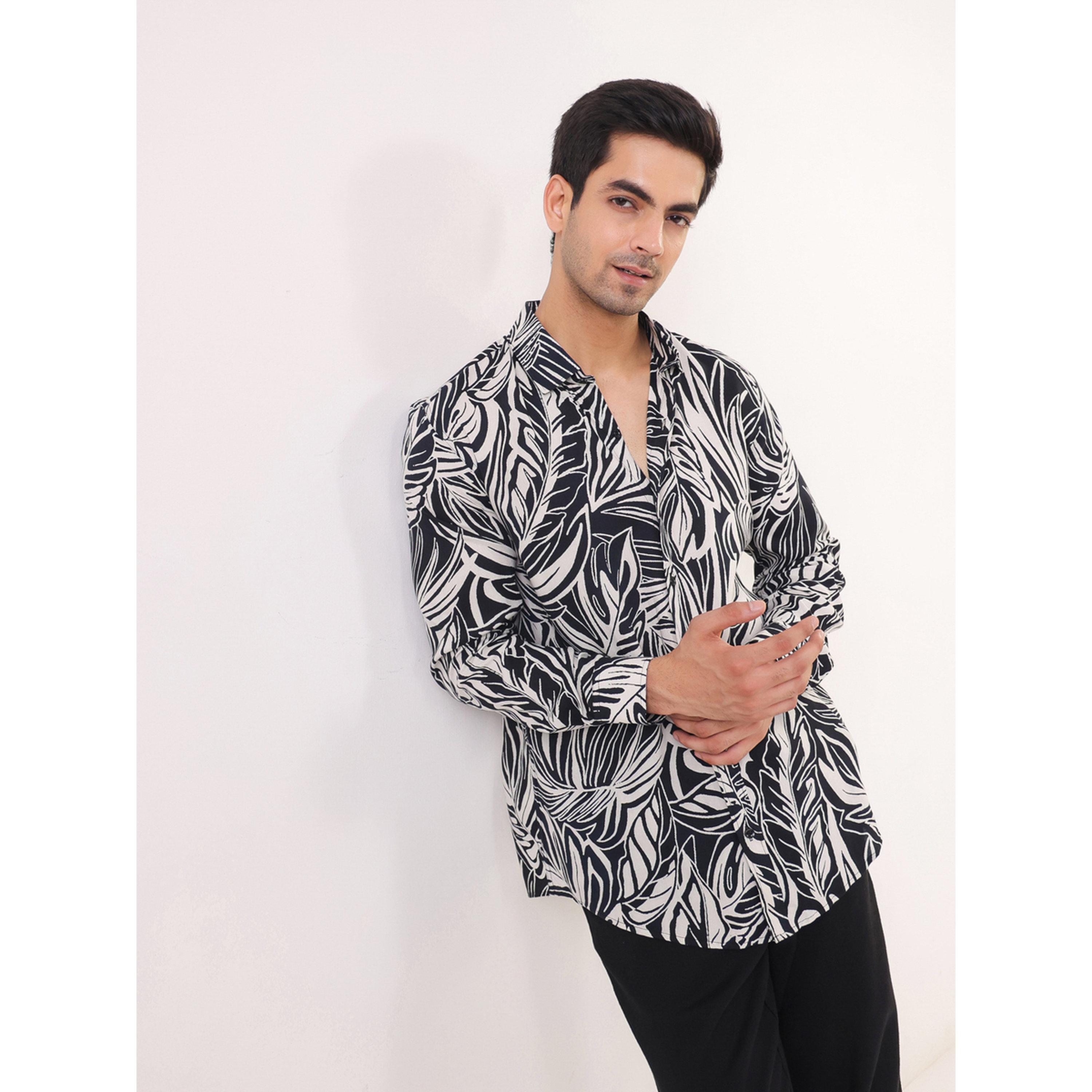 TRULOOM & X Styli Men Printed Relaxed Fit Rayon Shirt-men-clothing-shirts-image-4