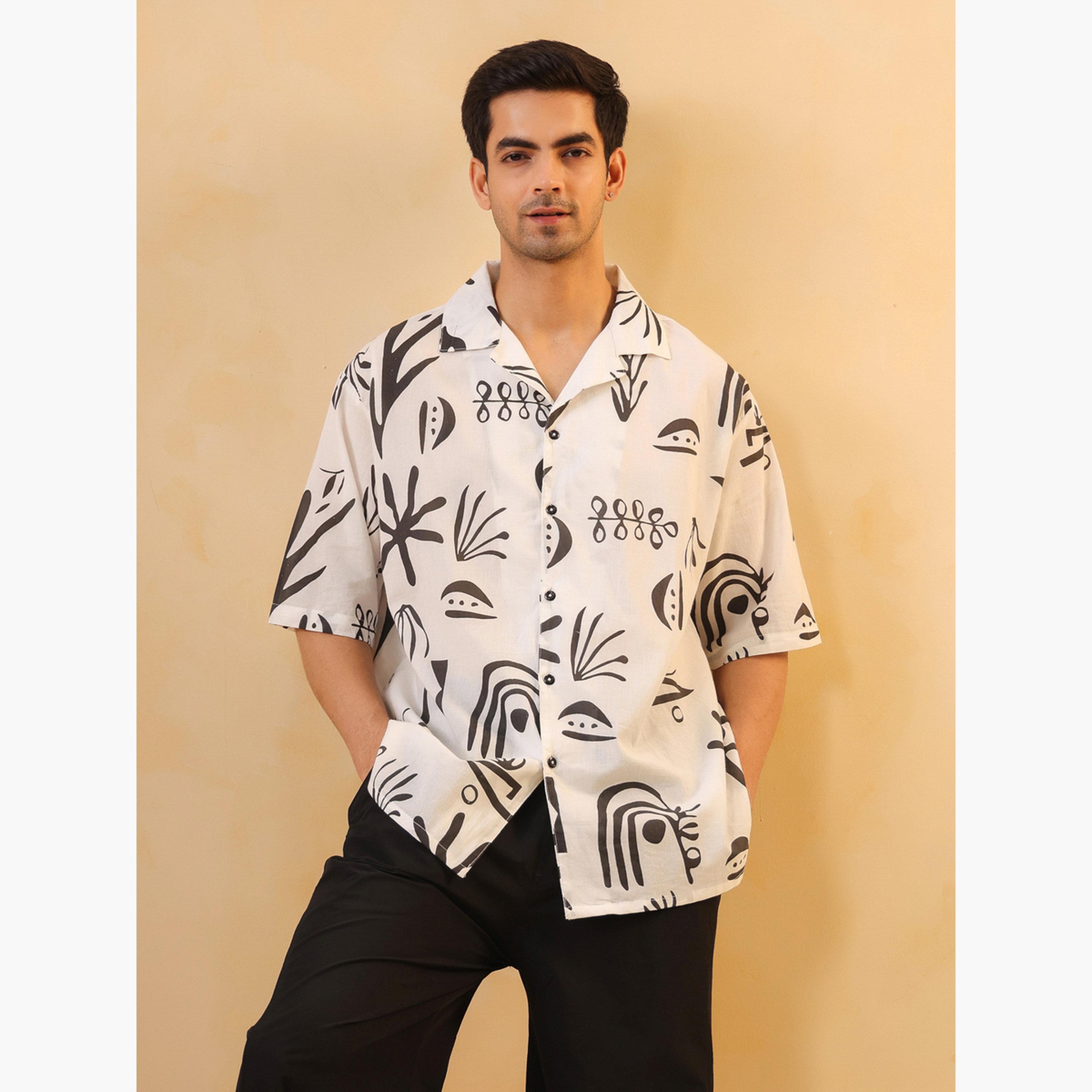 TRULOOM & X Styli Men Printed Oversized Cotton Shirt-men-clothing-shirts-image-1
