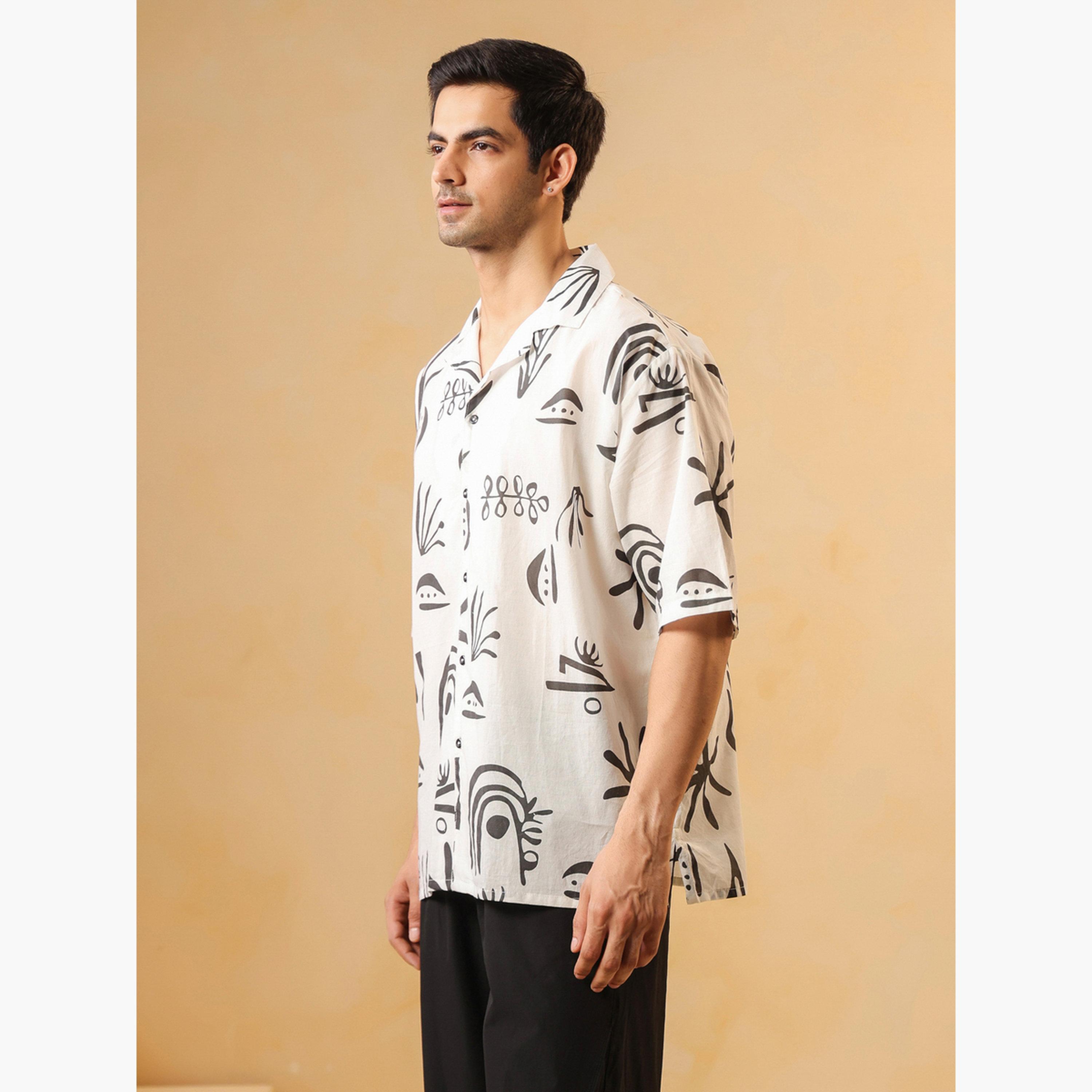 TRULOOM & X Styli Men Printed Oversized Cotton Shirt-men-clothing-shirts-image-4