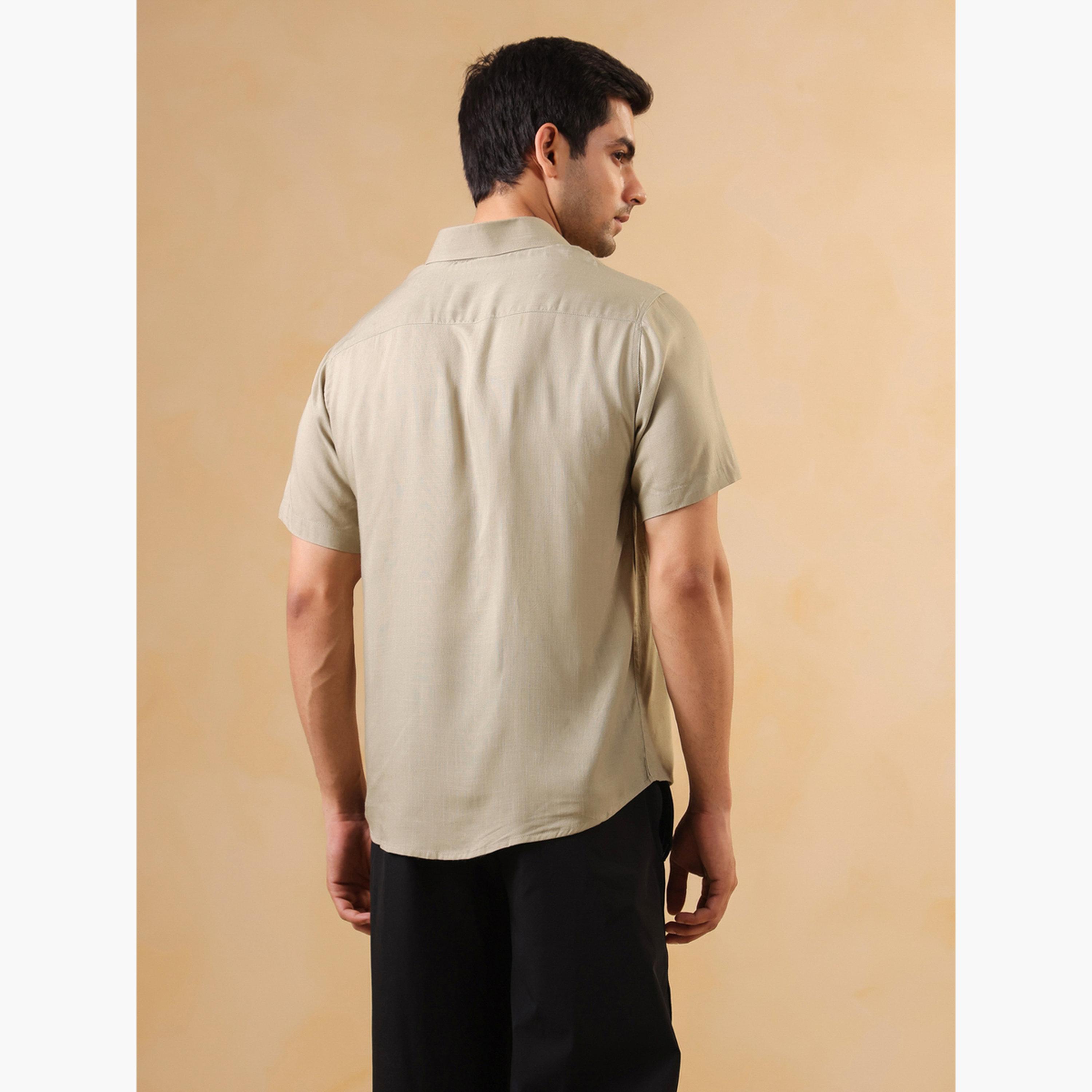 TRULOOM & X Styli Men Solid Regular Fit Rayon Shirt-men-clothing-shirts-image-3