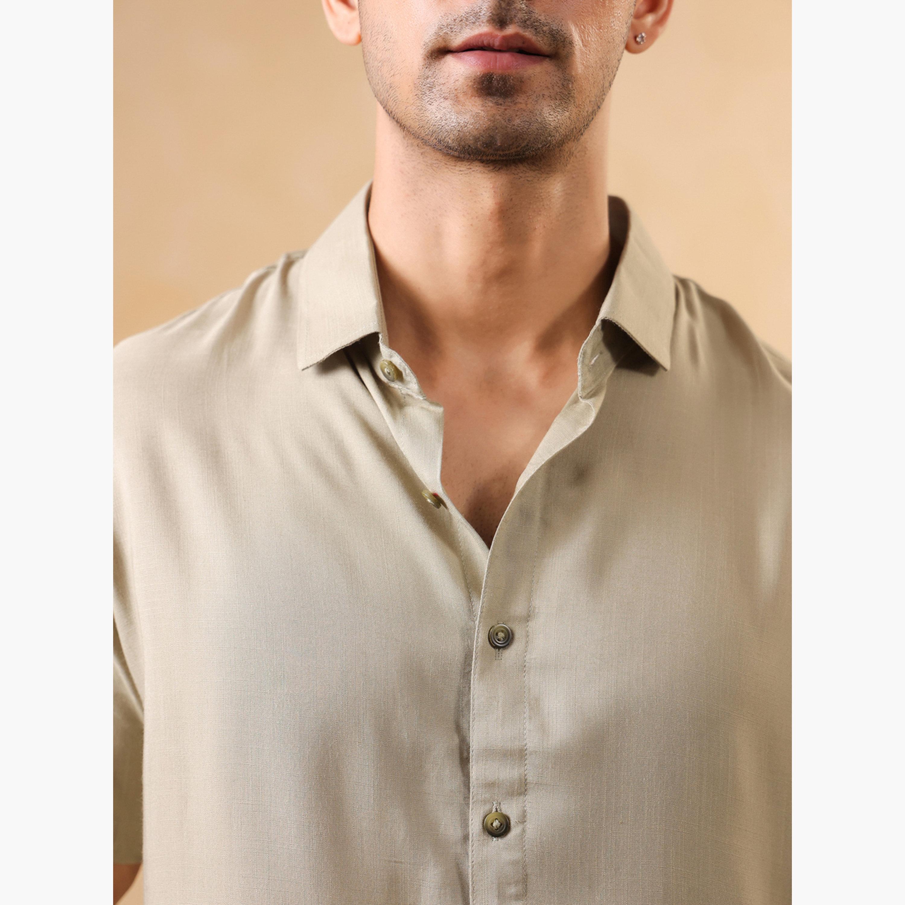 TRULOOM & X Styli Men Solid Regular Fit Rayon Shirt-men-clothing-shirts-image-5