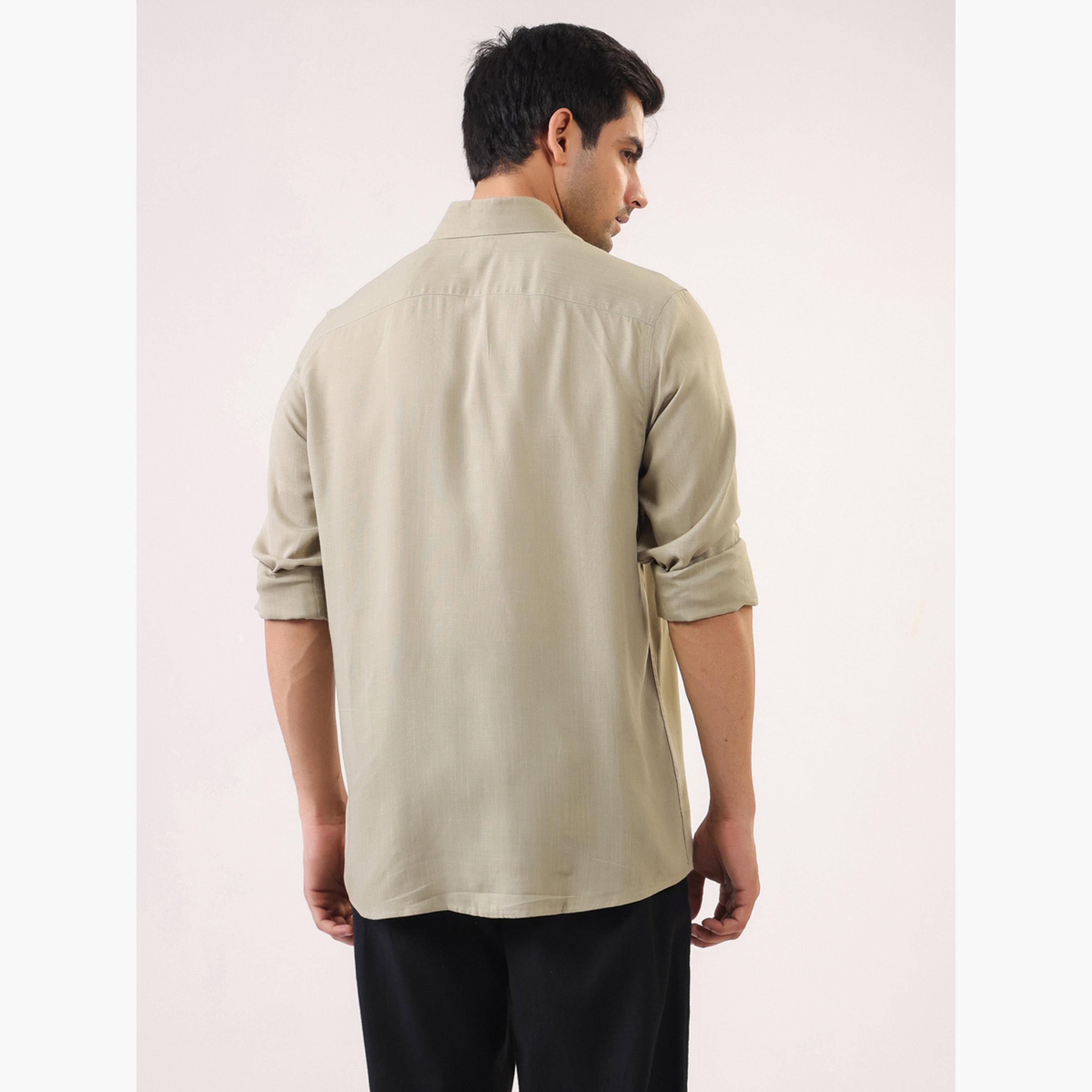 TRULOOM & X Styli Men Solid Relaxed Fit Rayon Shirt-men-clothing-shirts-image-3