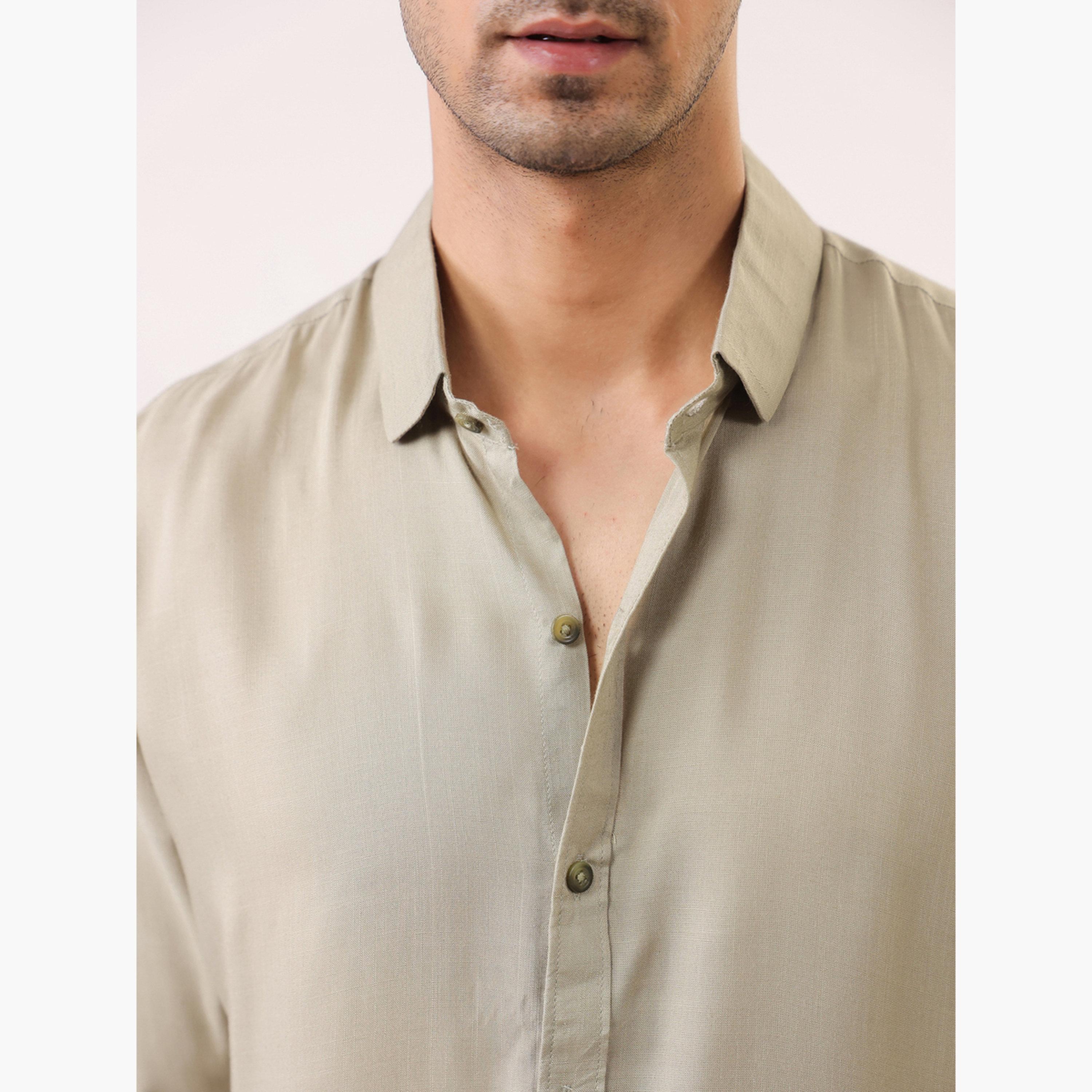 TRULOOM & X Styli Men Solid Relaxed Fit Rayon Shirt-men-clothing-shirts-image-5