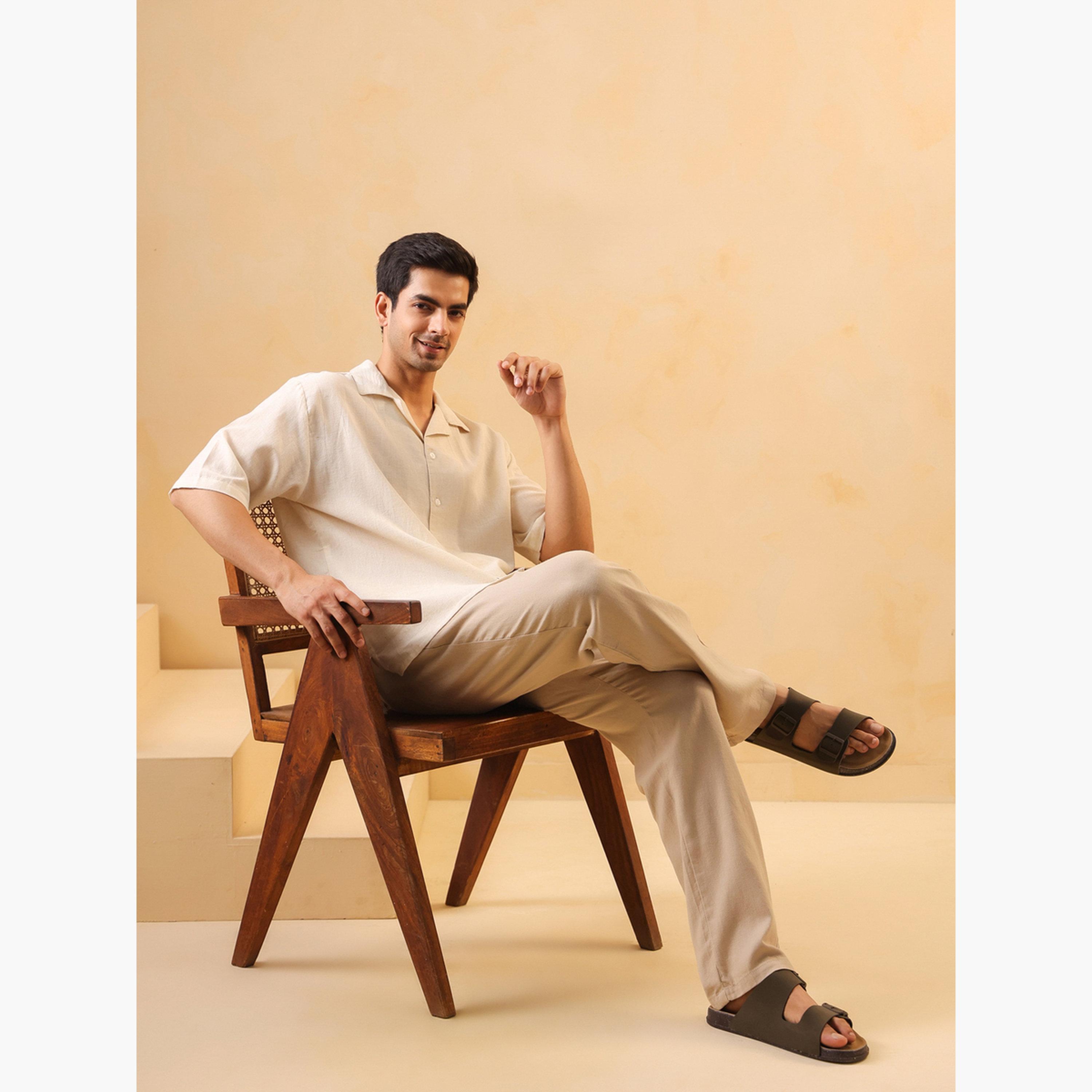 قميص قطن سادة بقصة واسعة للرجال-men-clothing-shirts-image-6