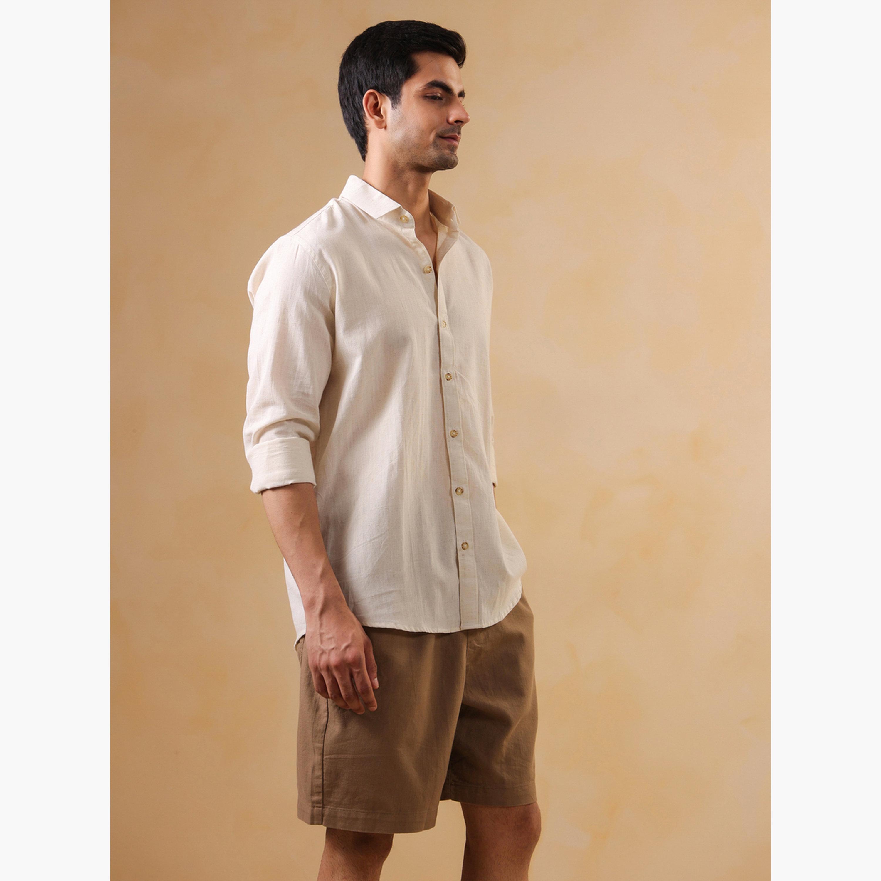 TRULOOM & X Styli Men Solid Relaxed Fit Cotton Shirt-men-clothing-shirts-image-2
