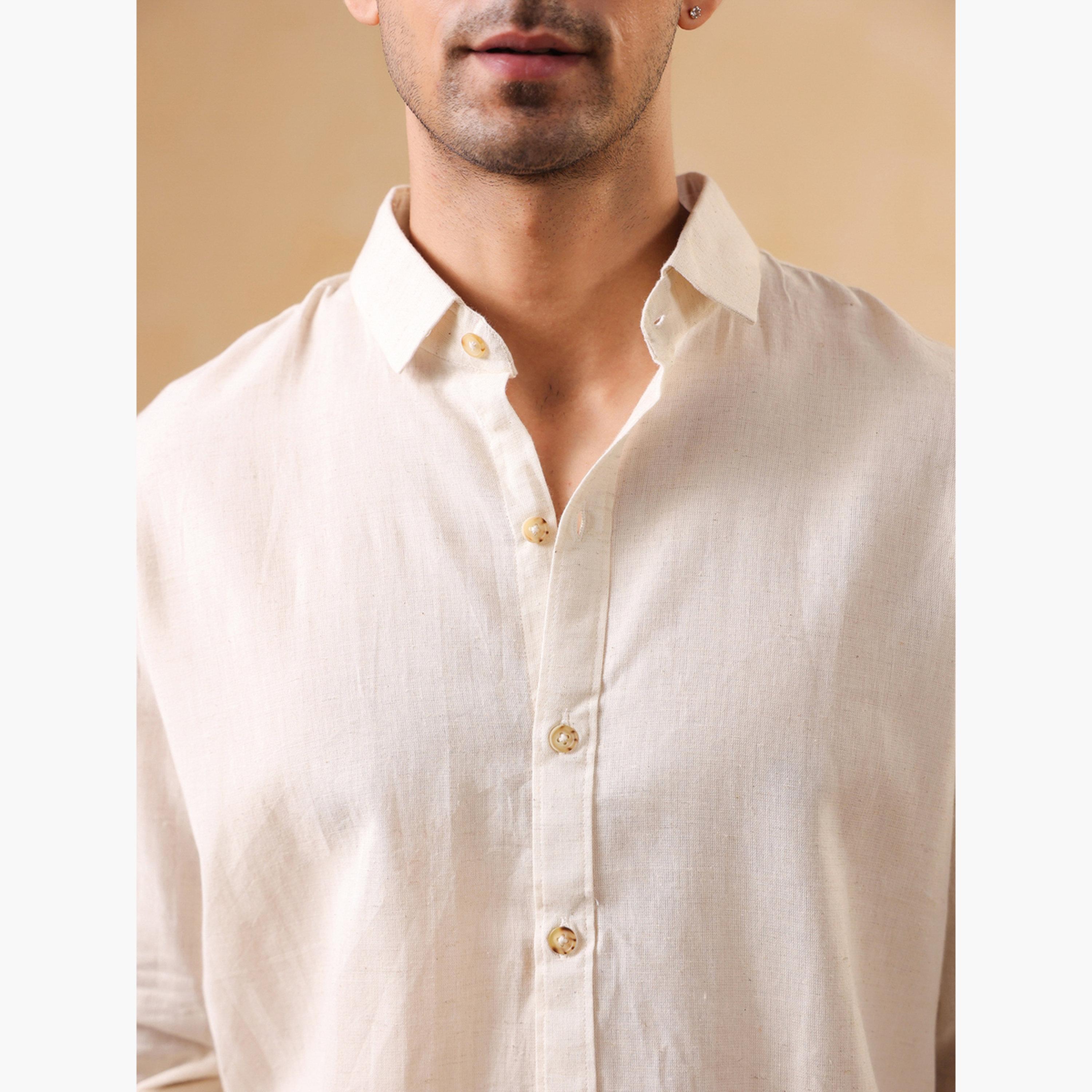 TRULOOM & X Styli Men Solid Relaxed Fit Cotton Shirt-men-clothing-shirts-image-5