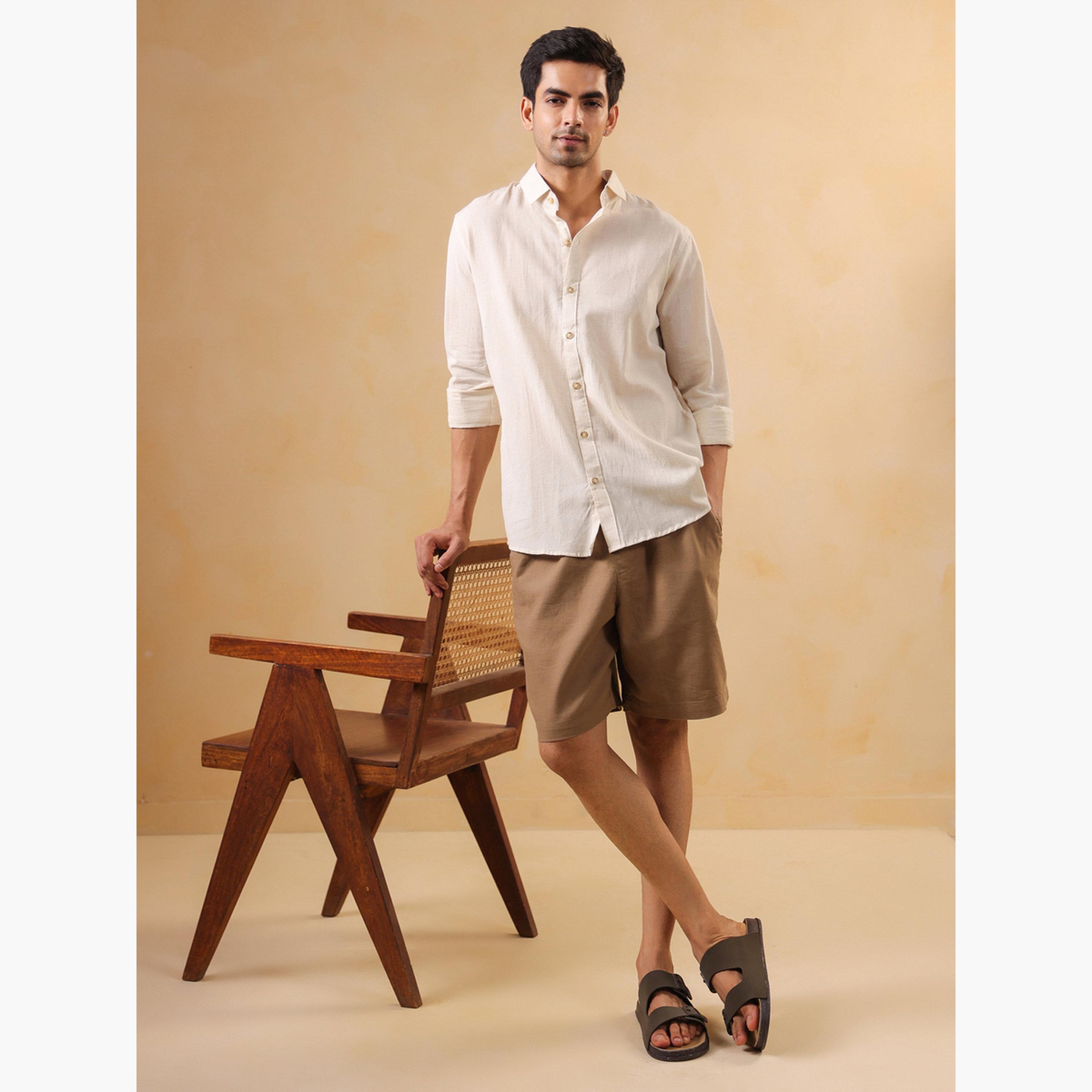 TRULOOM & X Styli Men Solid Relaxed Fit Cotton Shirt-men-clothing-shirts-image-6