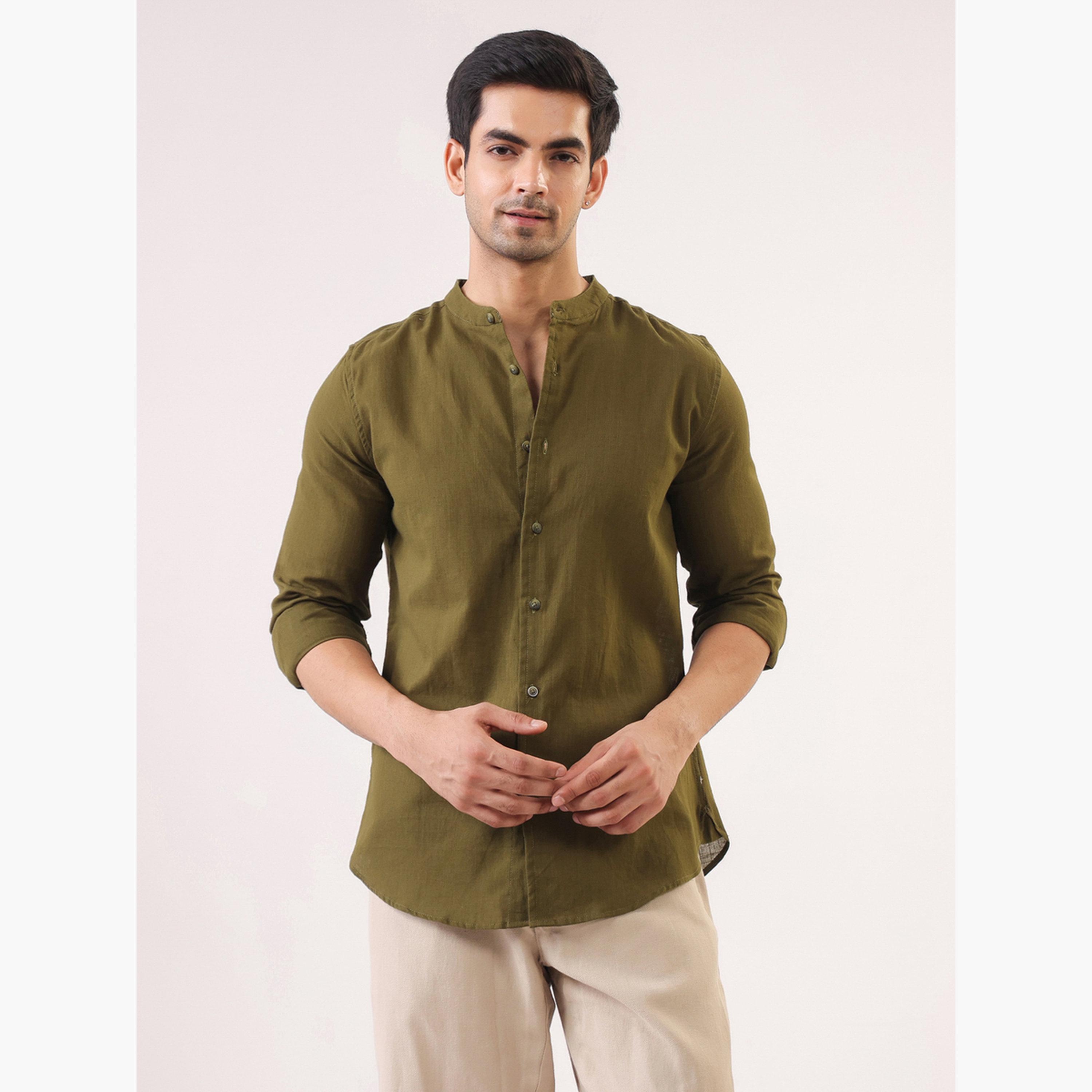 TRULOOM & X Styli Men Solid Regular Fit Cotton Shirt-men-clothing-shirts-image-1
