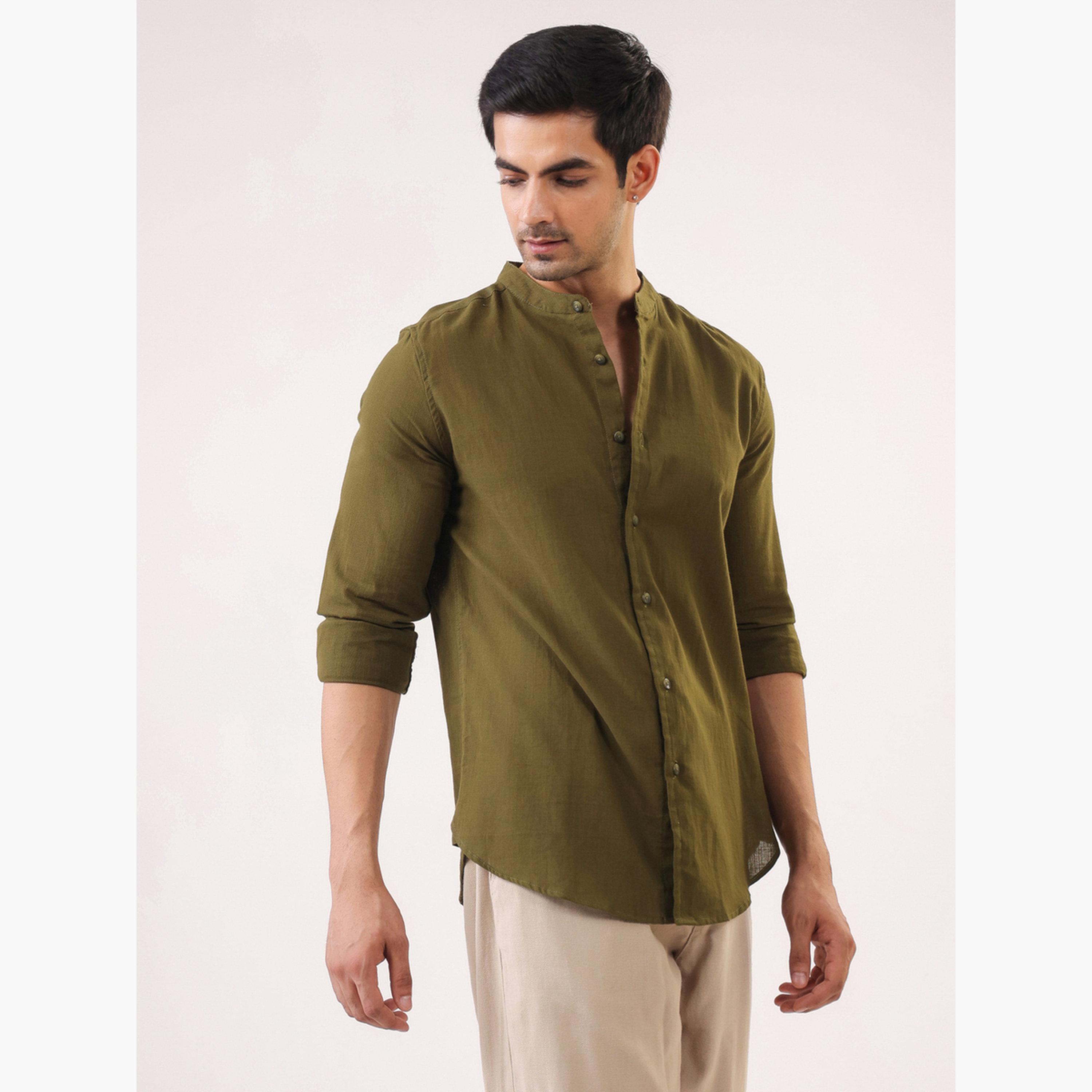 TRULOOM & X Styli Men Solid Regular Fit Cotton Shirt-men-clothing-shirts-image-2
