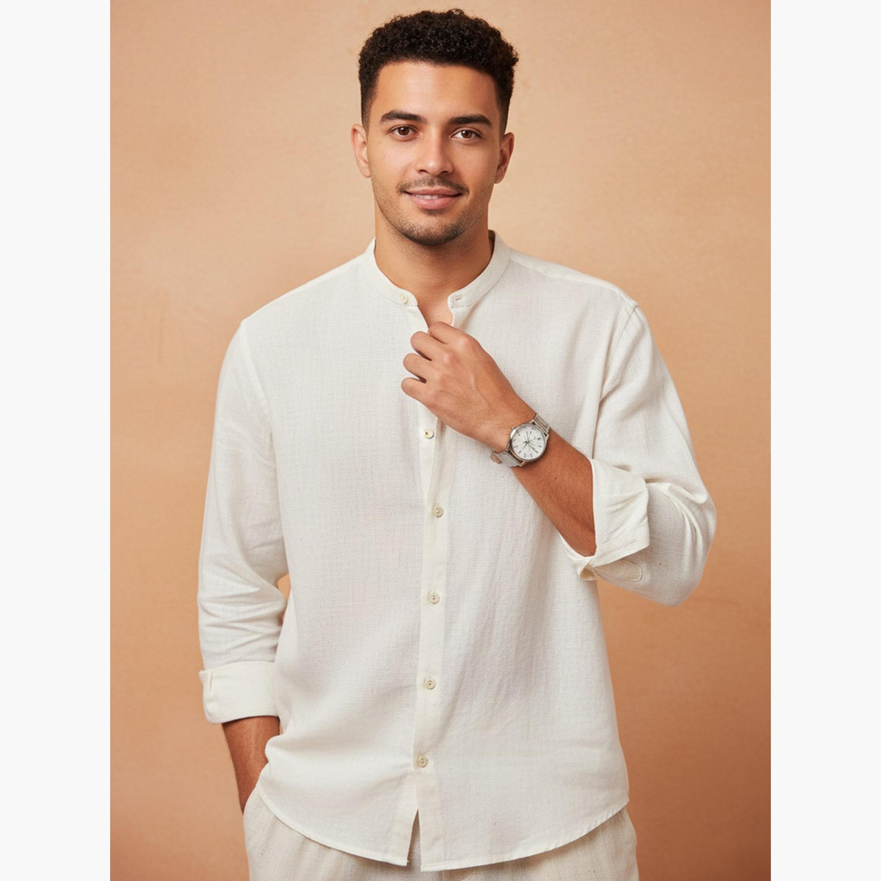TRULOOM & X Styli Men Solid Regular Fit Cotton Shirt-men-clothing-shirts-image-1
