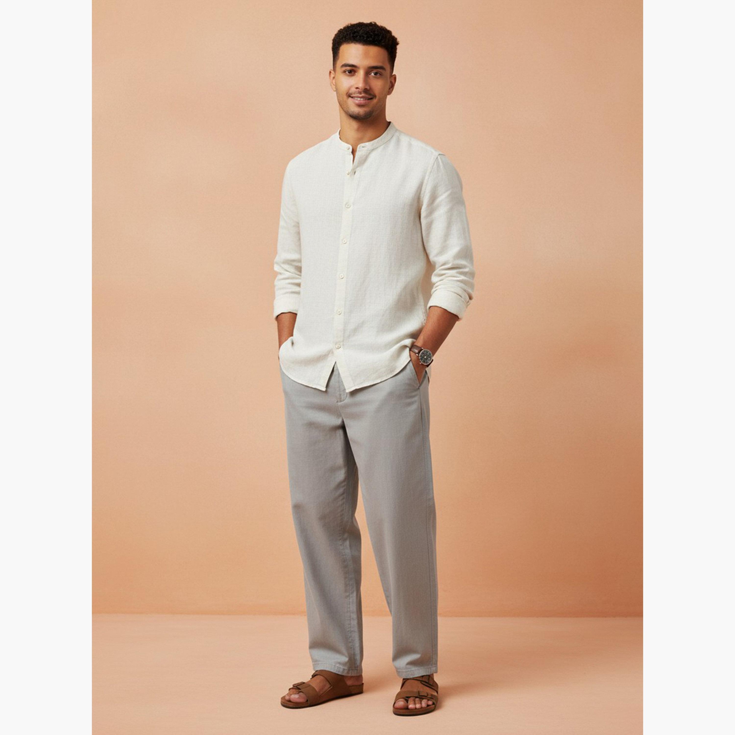 TRULOOM & X Styli Men Solid Regular Fit Cotton Shirt-men-clothing-shirts-image-2