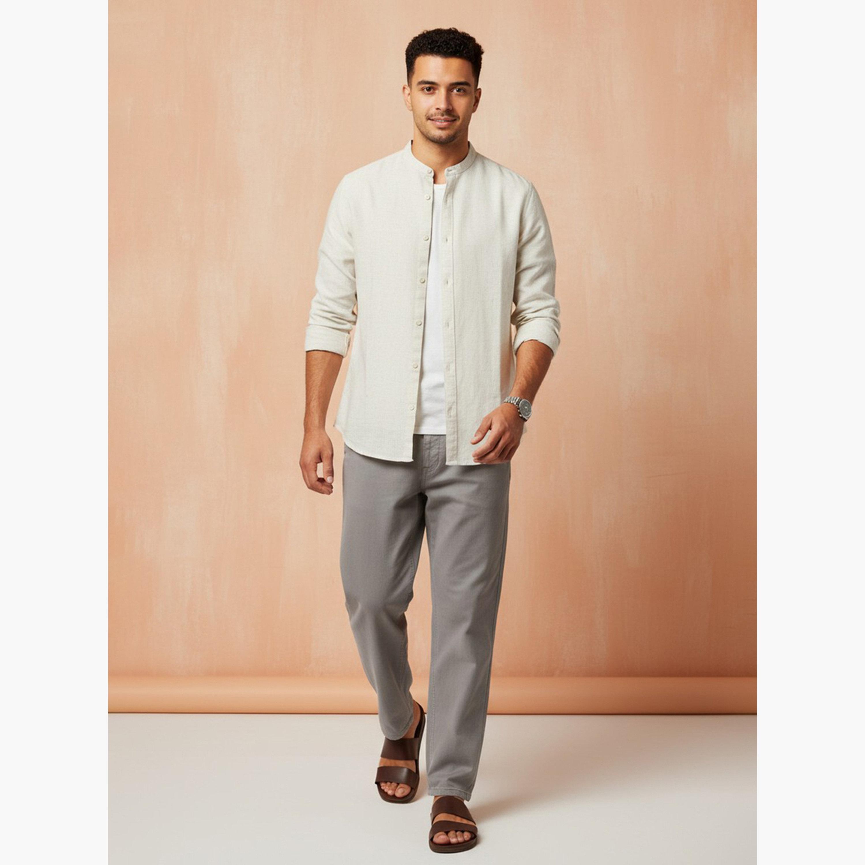 TRULOOM & X Styli Men Solid Regular Fit Cotton Shirt-men-clothing-shirts-image-4