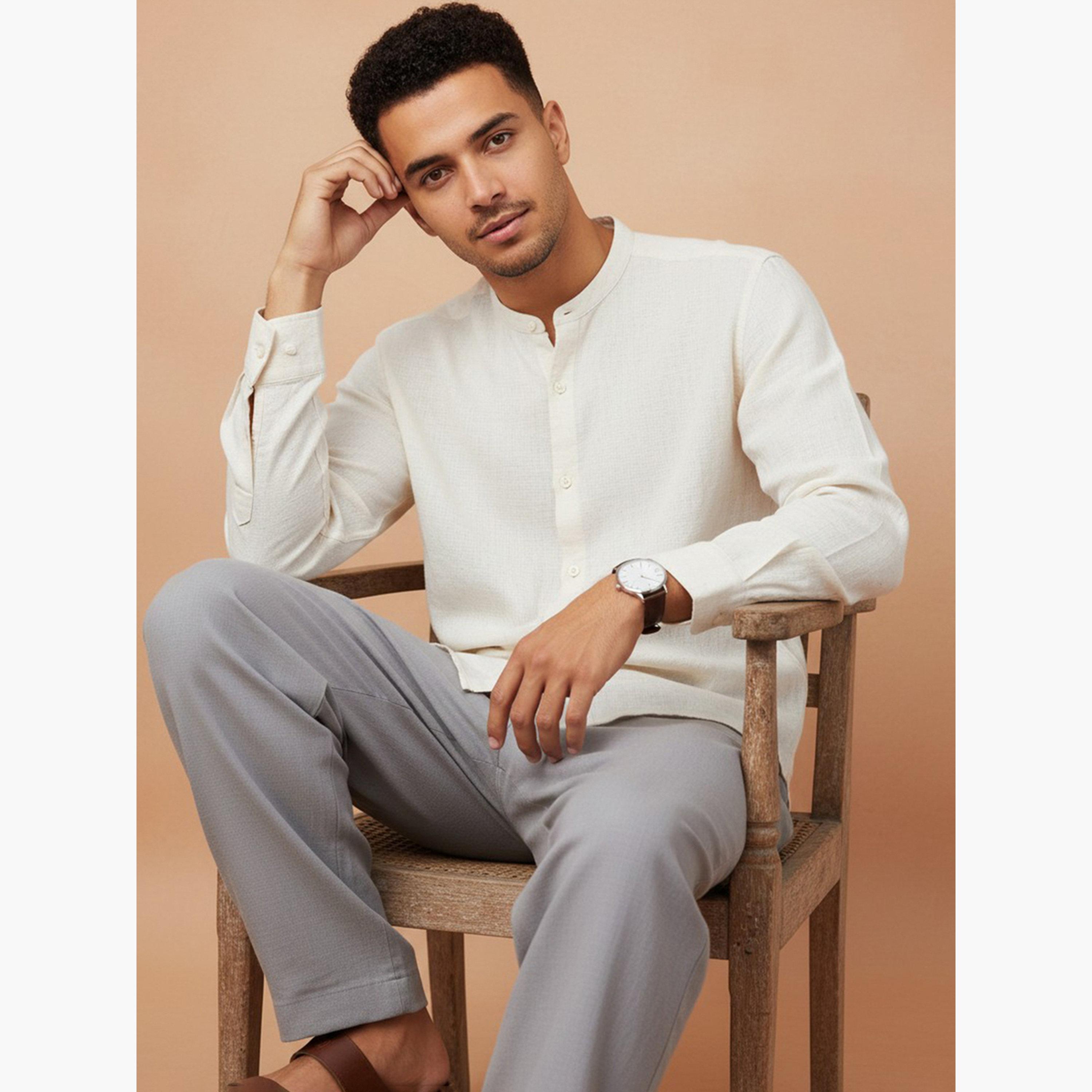 TRULOOM & X Styli Men Solid Regular Fit Cotton Shirt-men-clothing-shirts-image-5