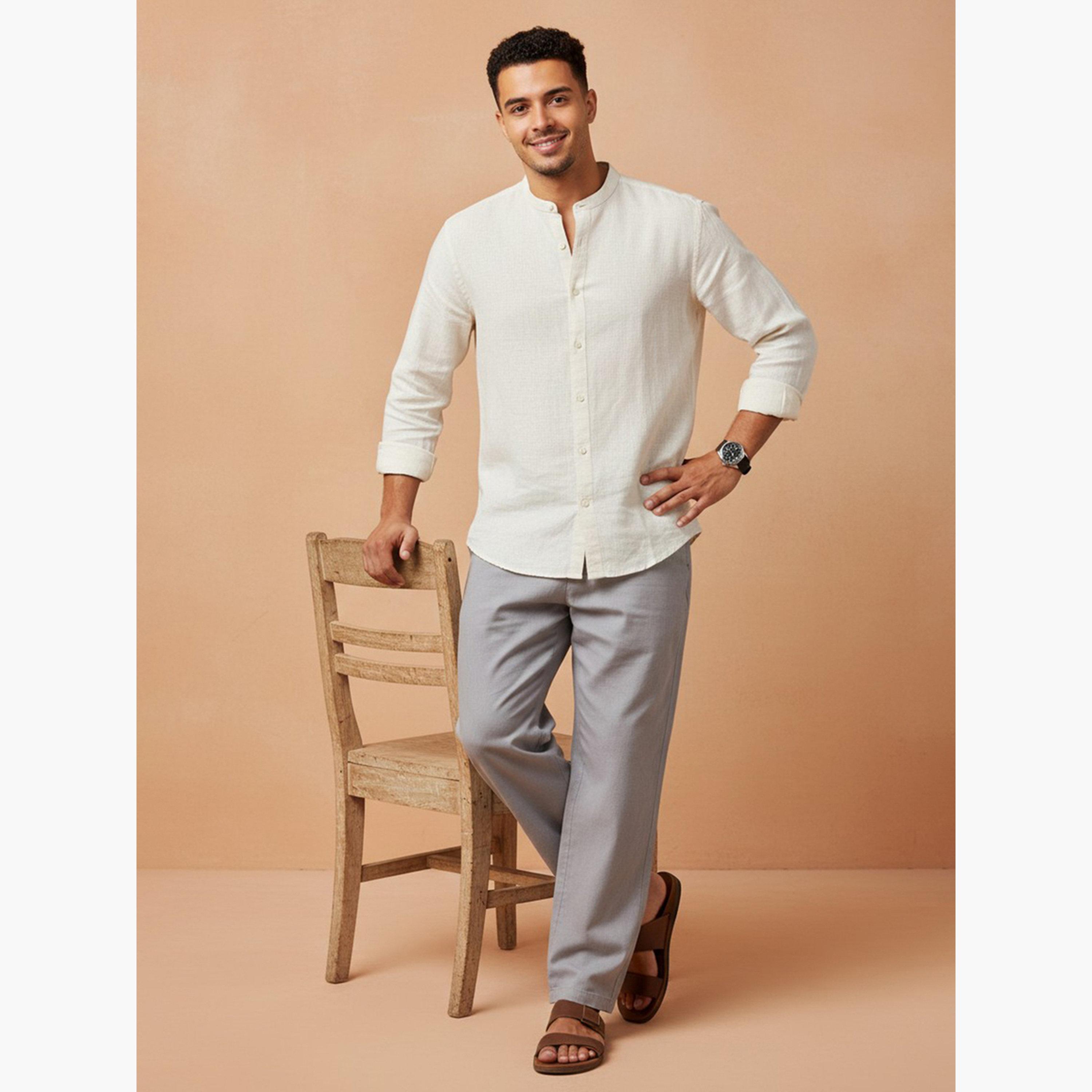 TRULOOM & X Styli Men Solid Regular Fit Cotton Shirt-men-clothing-shirts-image-6