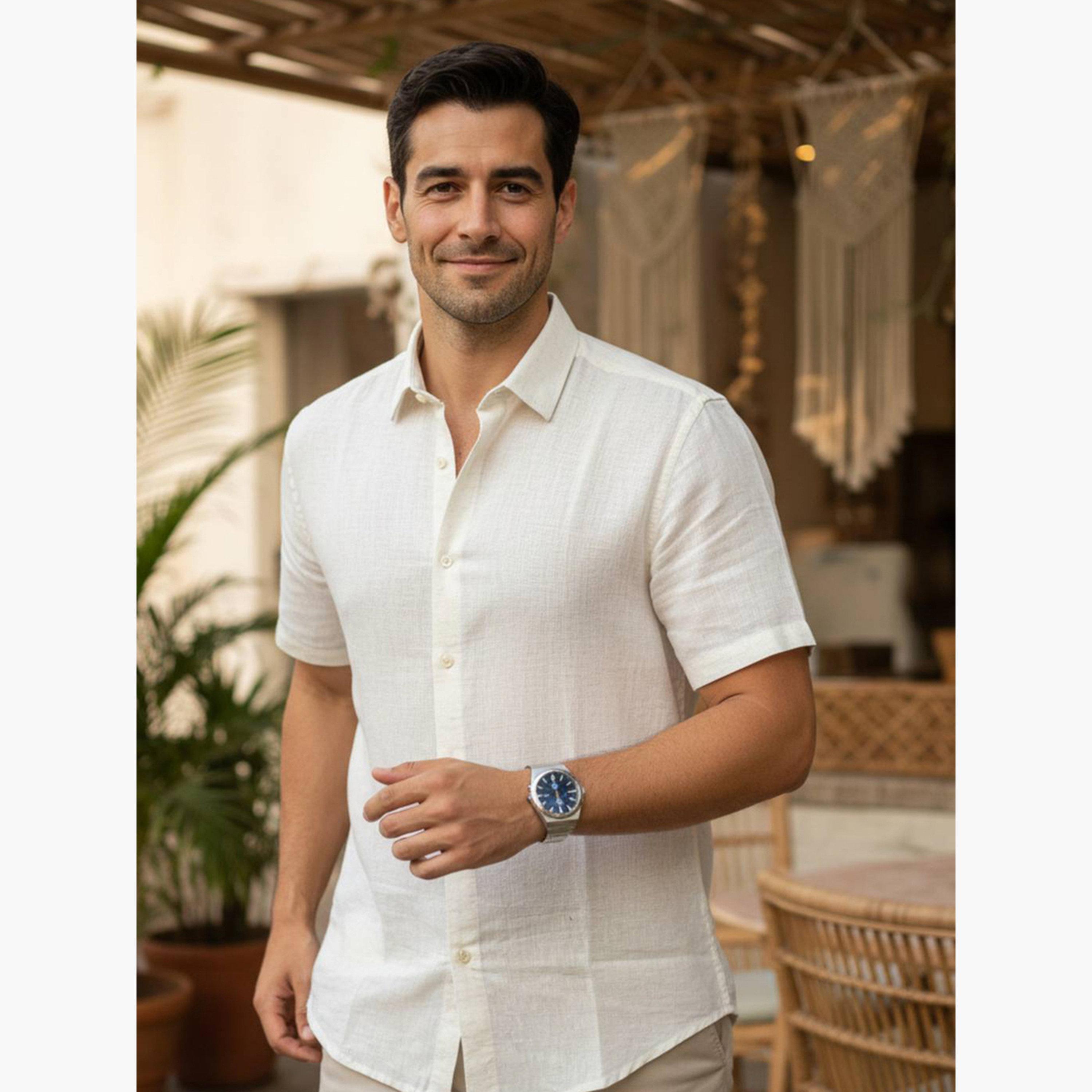 TRULOOM & X Styli Men Solid Regular Fit Cotton Shirt-men-clothing-shirts-image-2