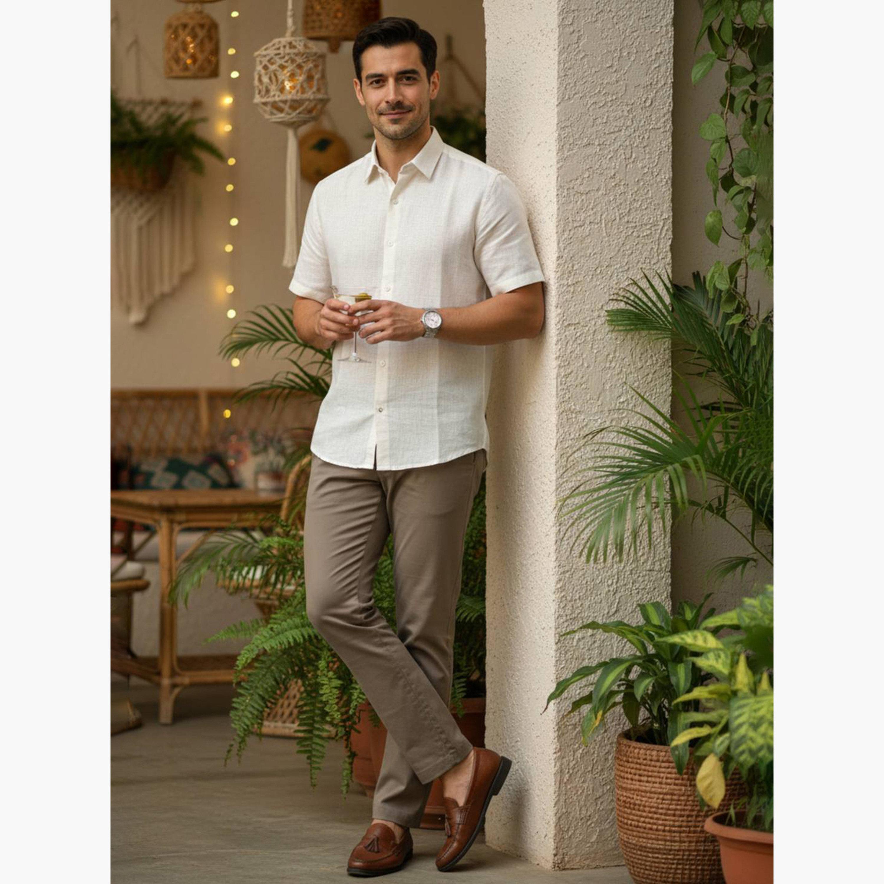 TRULOOM & X Styli Men Solid Regular Fit Cotton Shirt-men-clothing-shirts-image-4