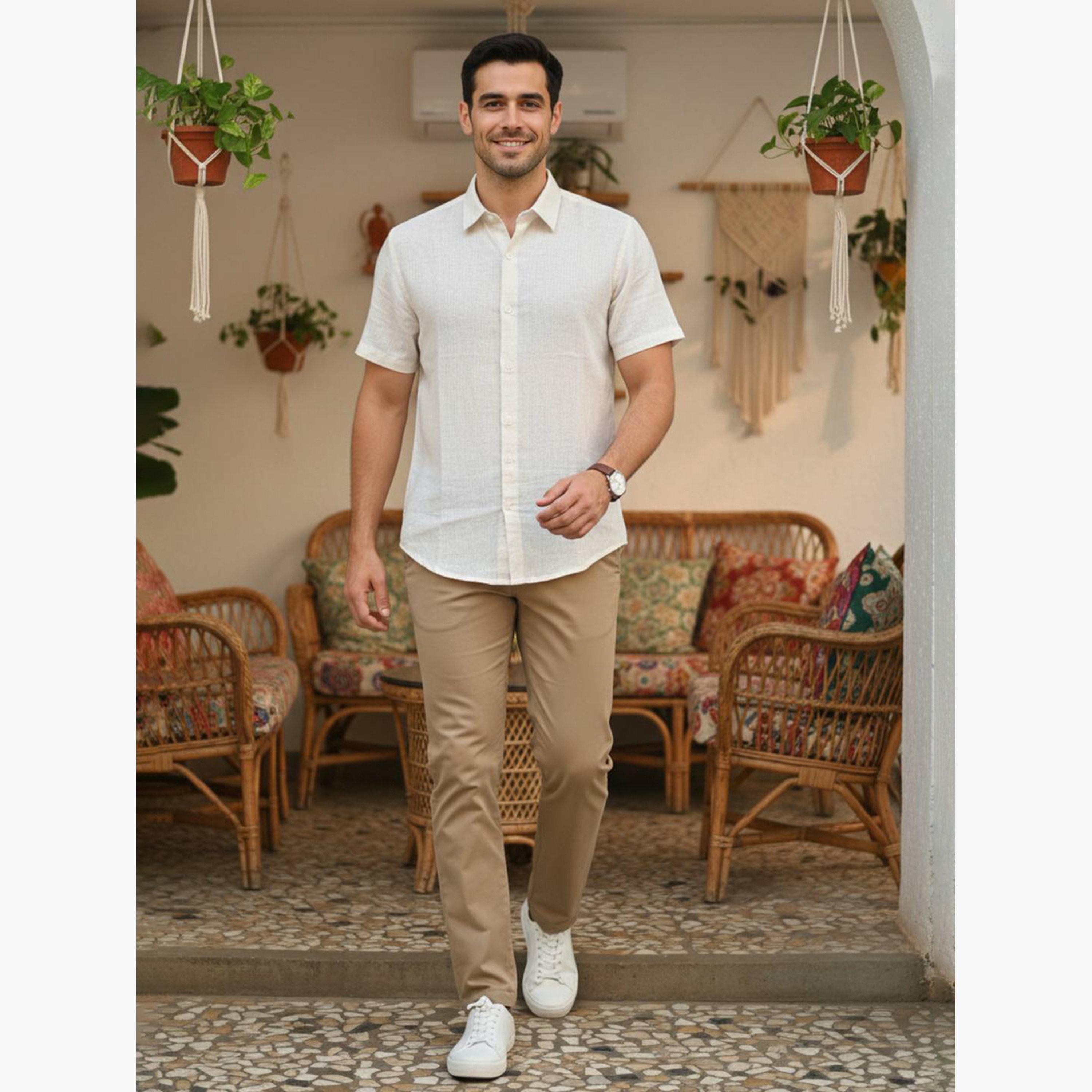 TRULOOM & X Styli Men Solid Regular Fit Cotton Shirt-men-clothing-shirts-image-6