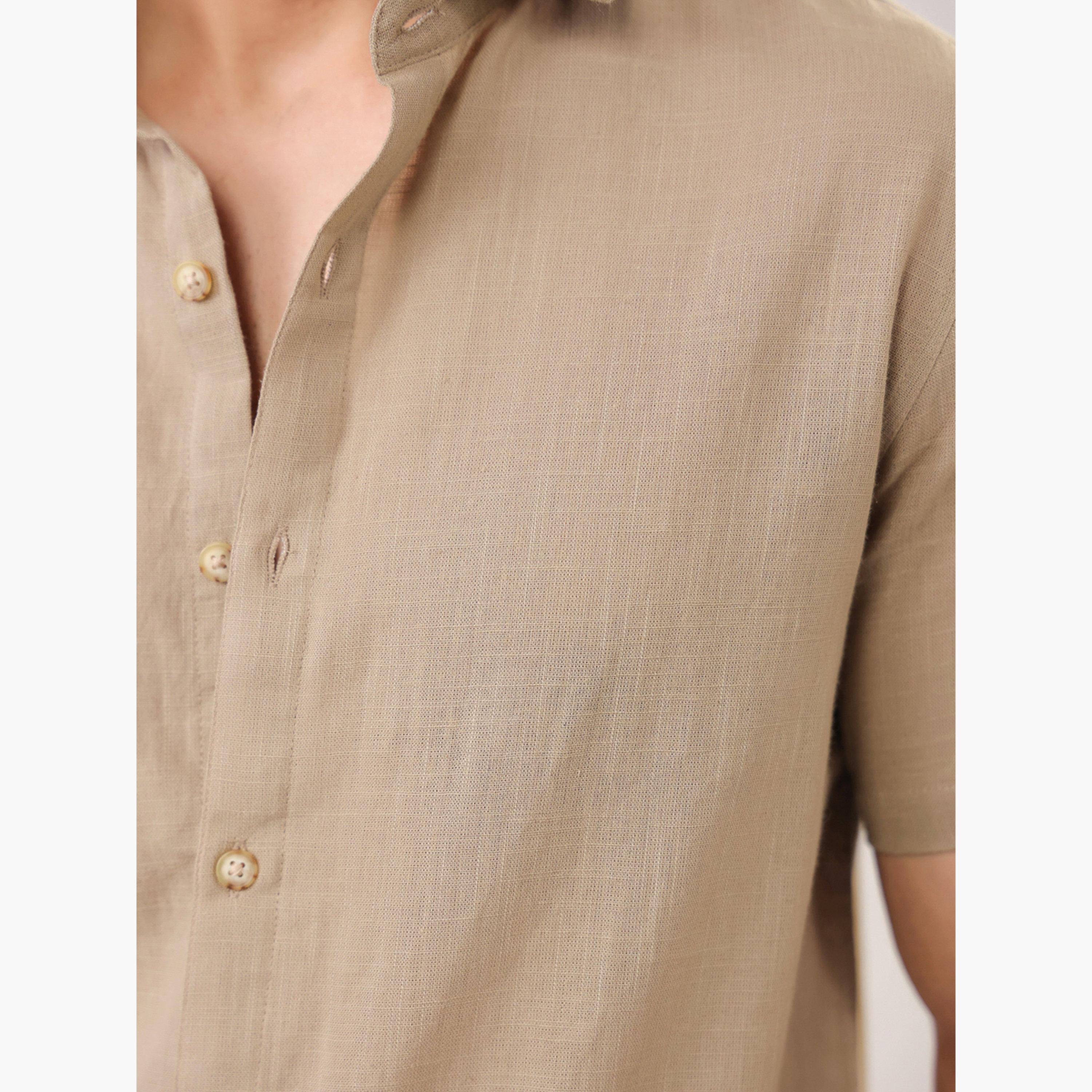TRULOOM & X Styli Men Solid Regular Fit Cotton Shirt-men-clothing-shirts-image-5