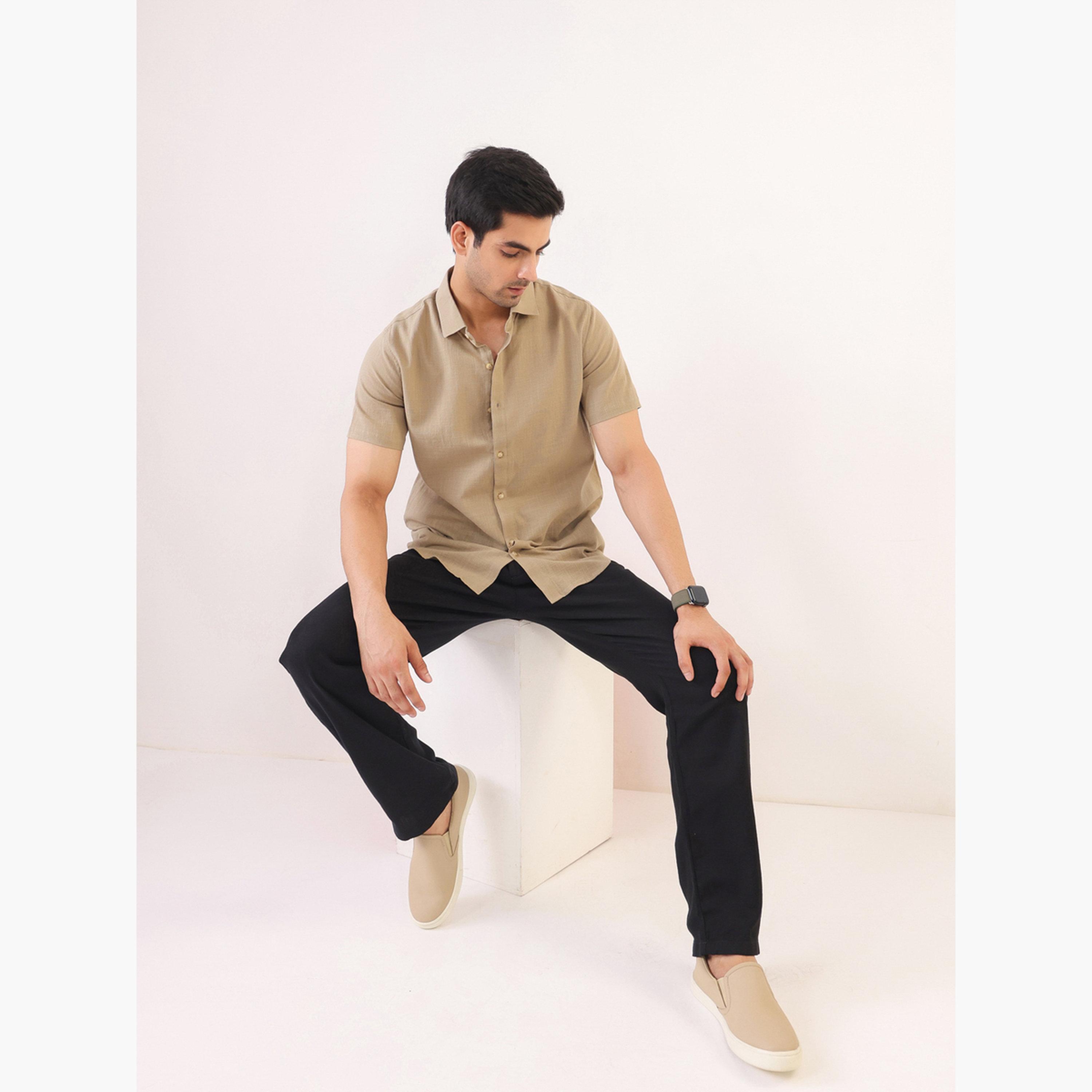 TRULOOM & X Styli Men Solid Regular Fit Cotton Shirt-men-clothing-shirts-image-6