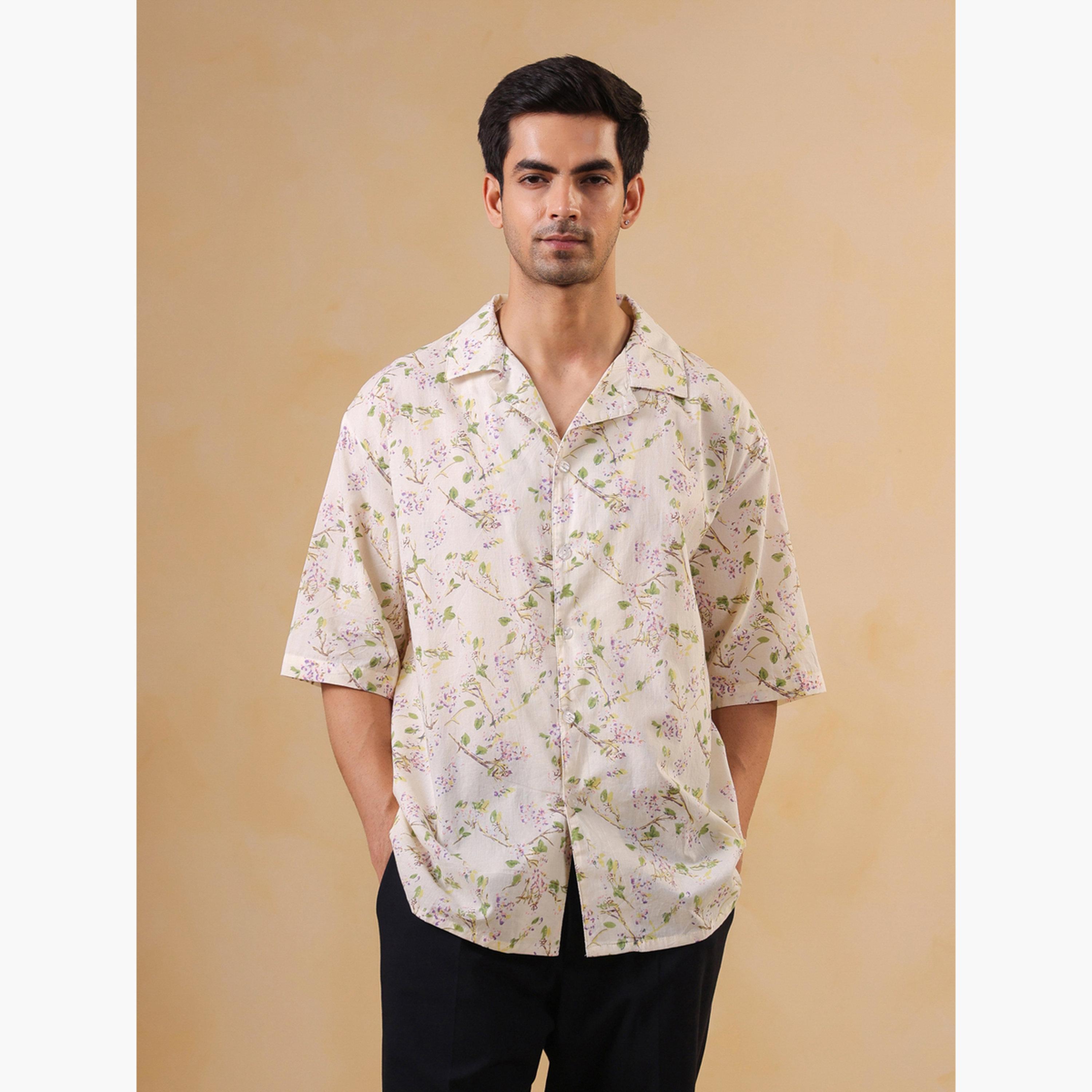 TRULOOM & X Styli Men Printed Oversized Cotton Shirt-men-clothing-shirts-image-1
