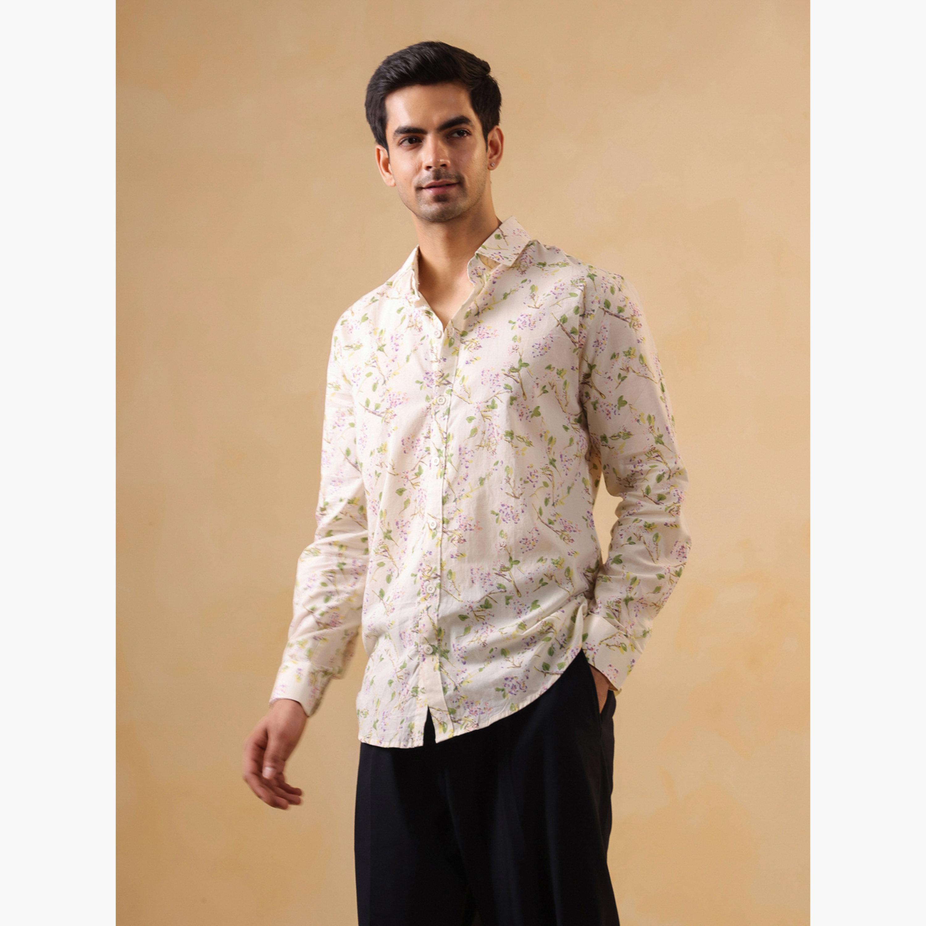 قميص قطن مطبع بقصة مريحة للرجال-men-clothing-shirts-image-4