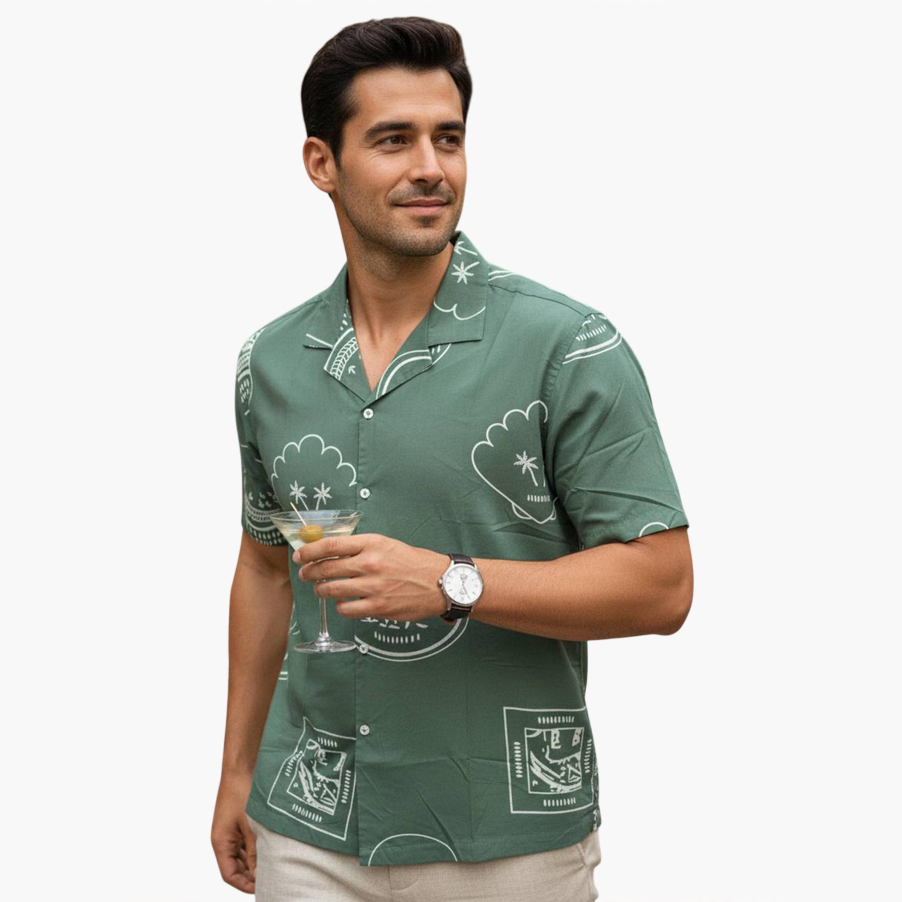 TRULOOM & X Styli Men Printed Regular Fit Cotton Shirt-men-clothing-shirts-image-1