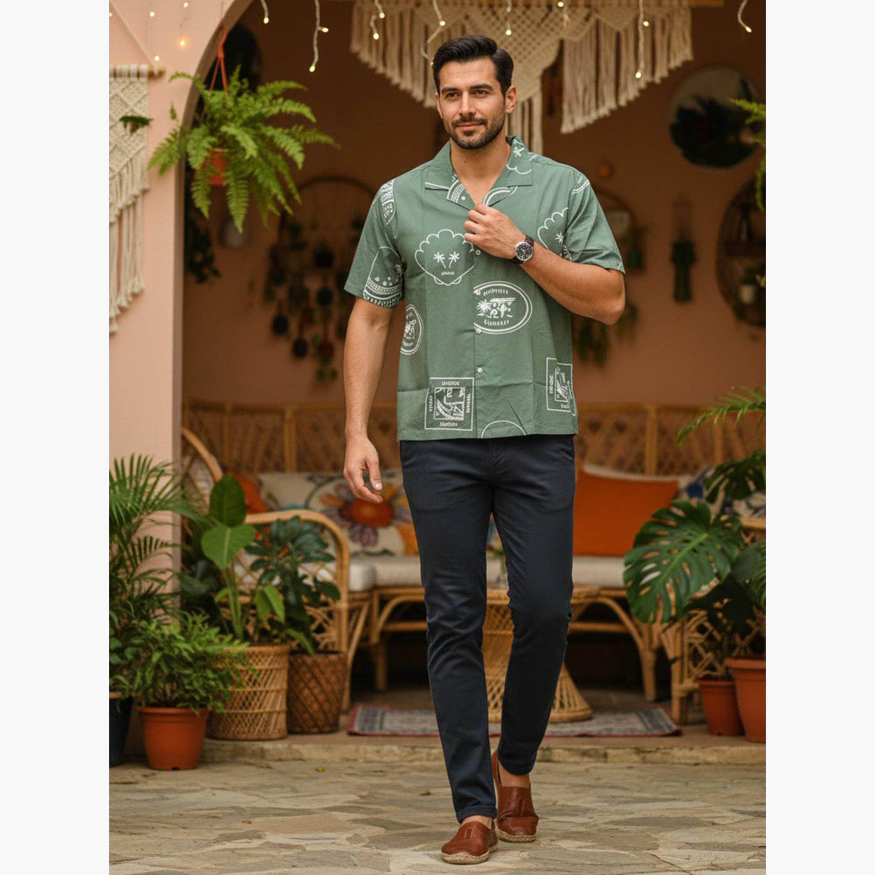 TRULOOM & X Styli Men Printed Regular Fit Cotton Shirt-men-clothing-shirts-image-2
