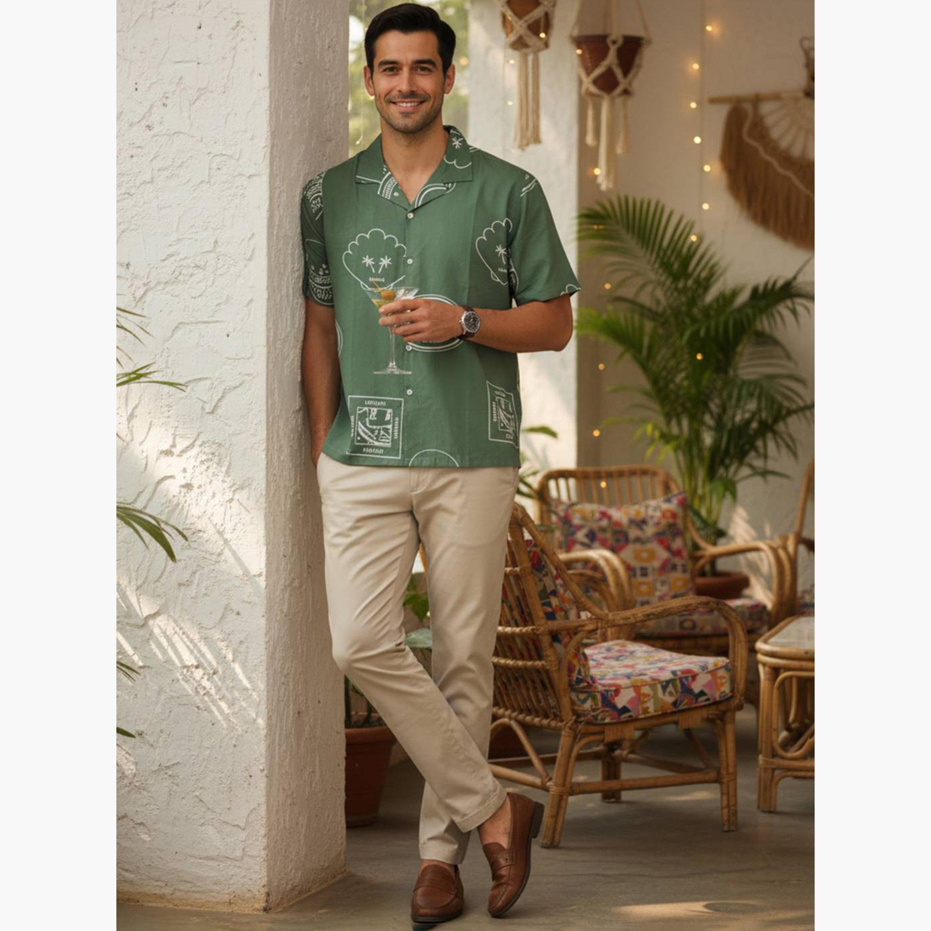 TRULOOM & X Styli Men Printed Regular Fit Cotton Shirt-men-clothing-shirts-image-4