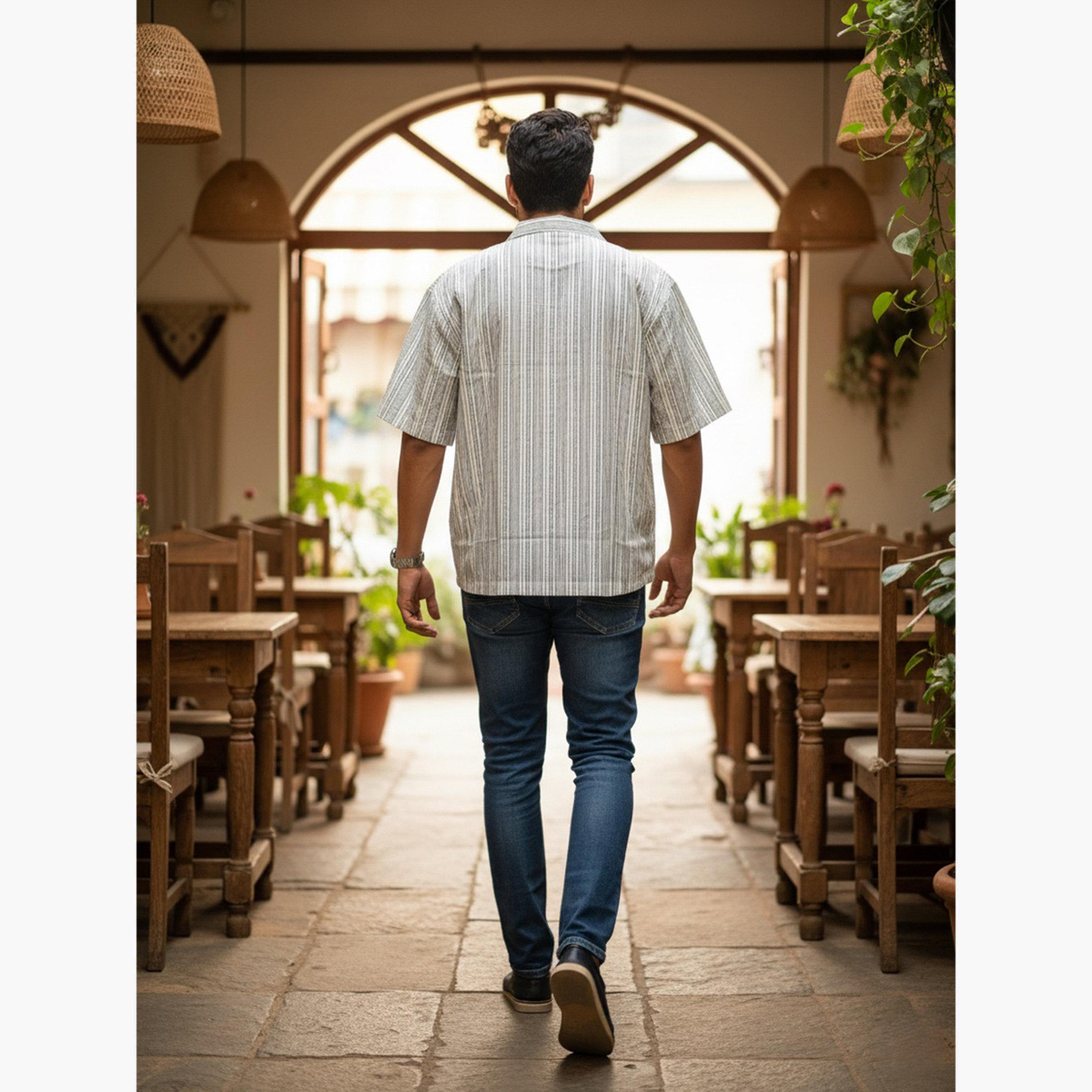 TRULOOM & X Styli Men Striped Relaxed Fit Cotton Shirt-men-clothing-shirts-image-3