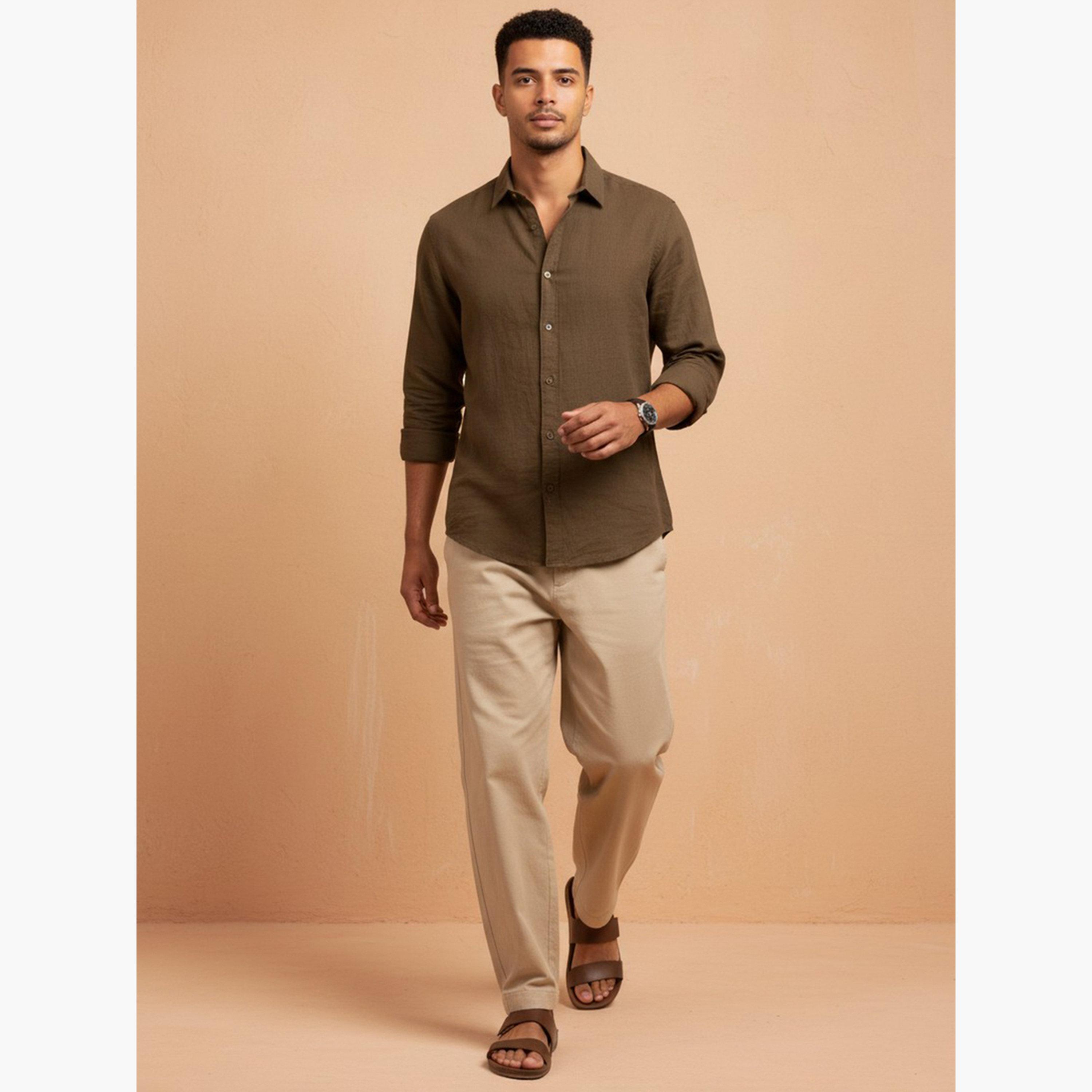 TRULOOM & X Styli Men Button Down Collar Regular Fit Shirt-men-clothing-shirts-image-4
