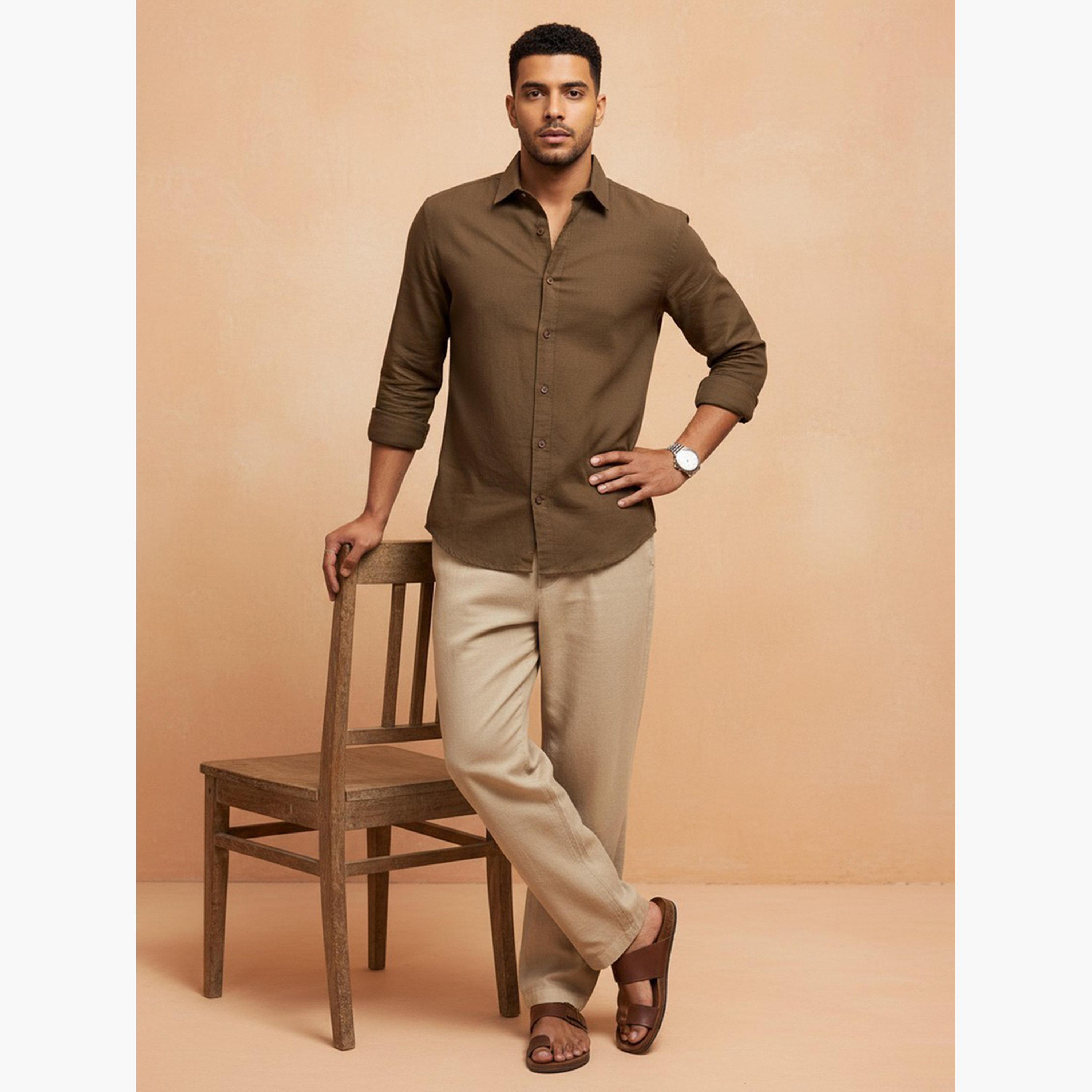 TRULOOM & X Styli Men Button Down Collar Regular Fit Shirt-men-clothing-shirts-image-6
