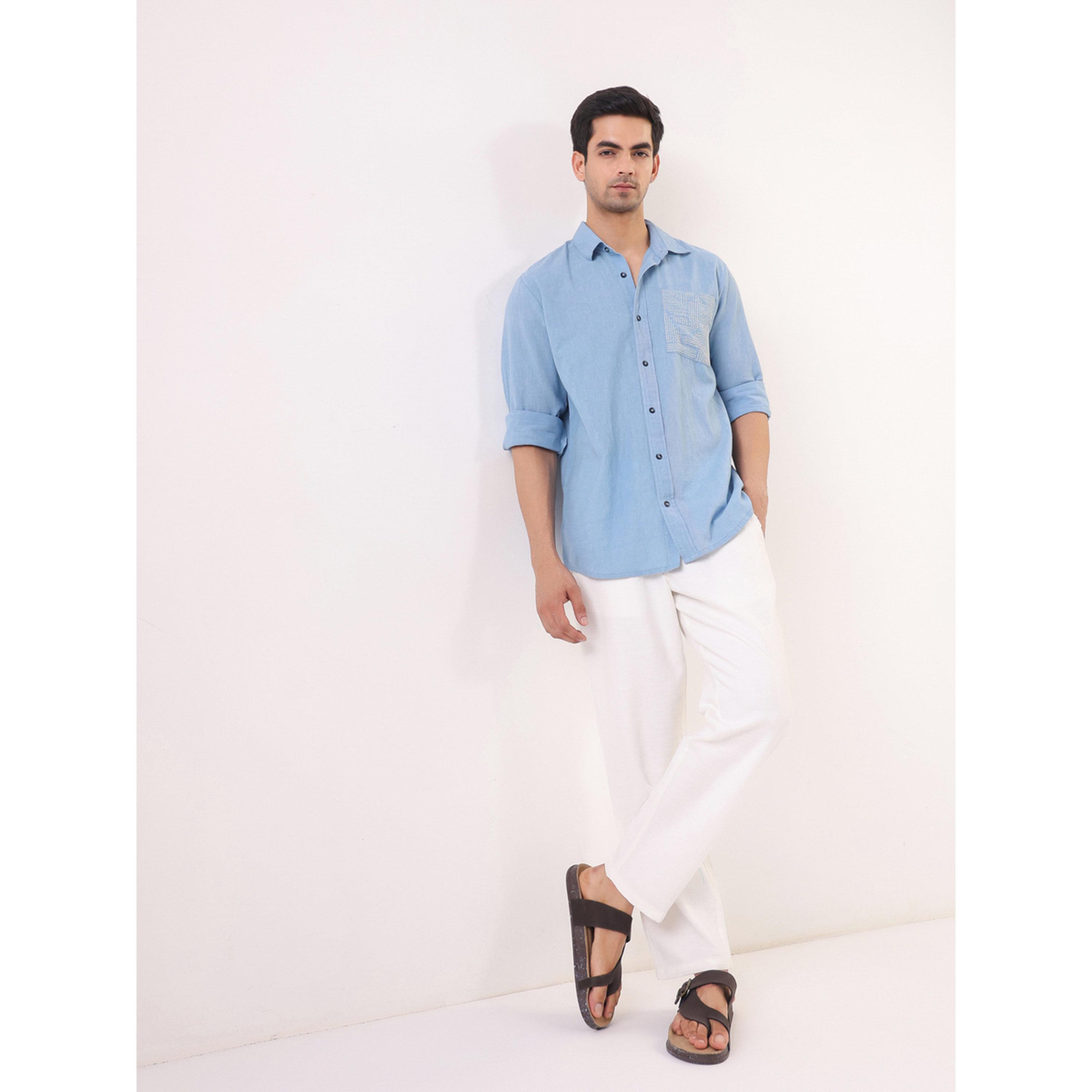 قميص قطن بقصة مريحة للرجال-men-clothing-shirts-image-6