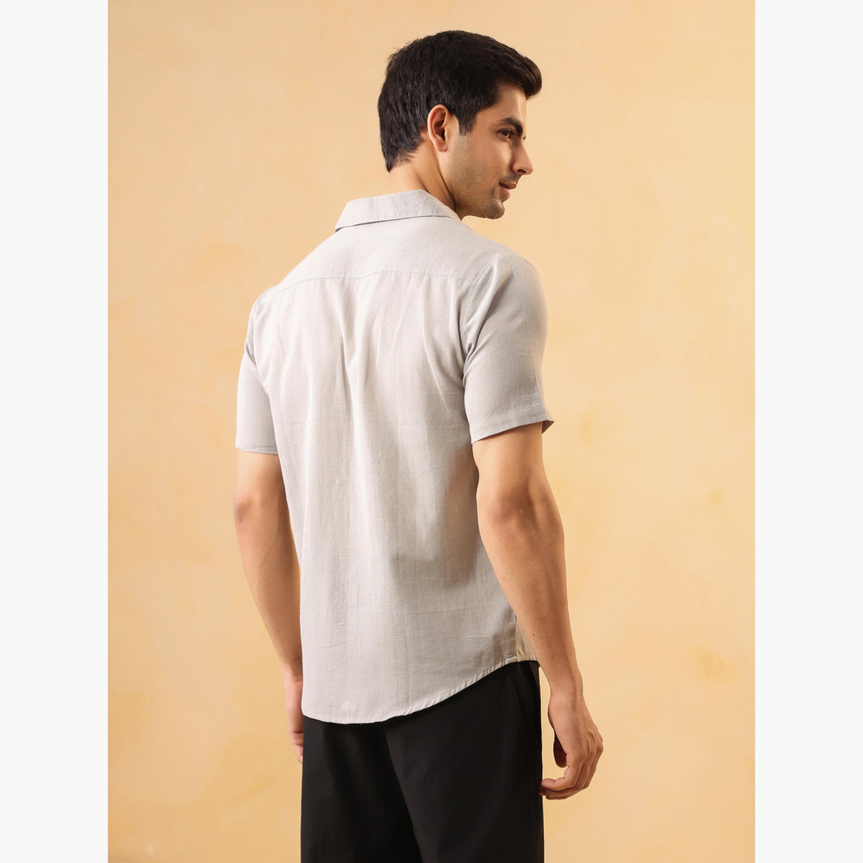 TRULOOM & X Styli Men Solid Regular Fit Cotton Shirt-men-clothing-shirts-image-3