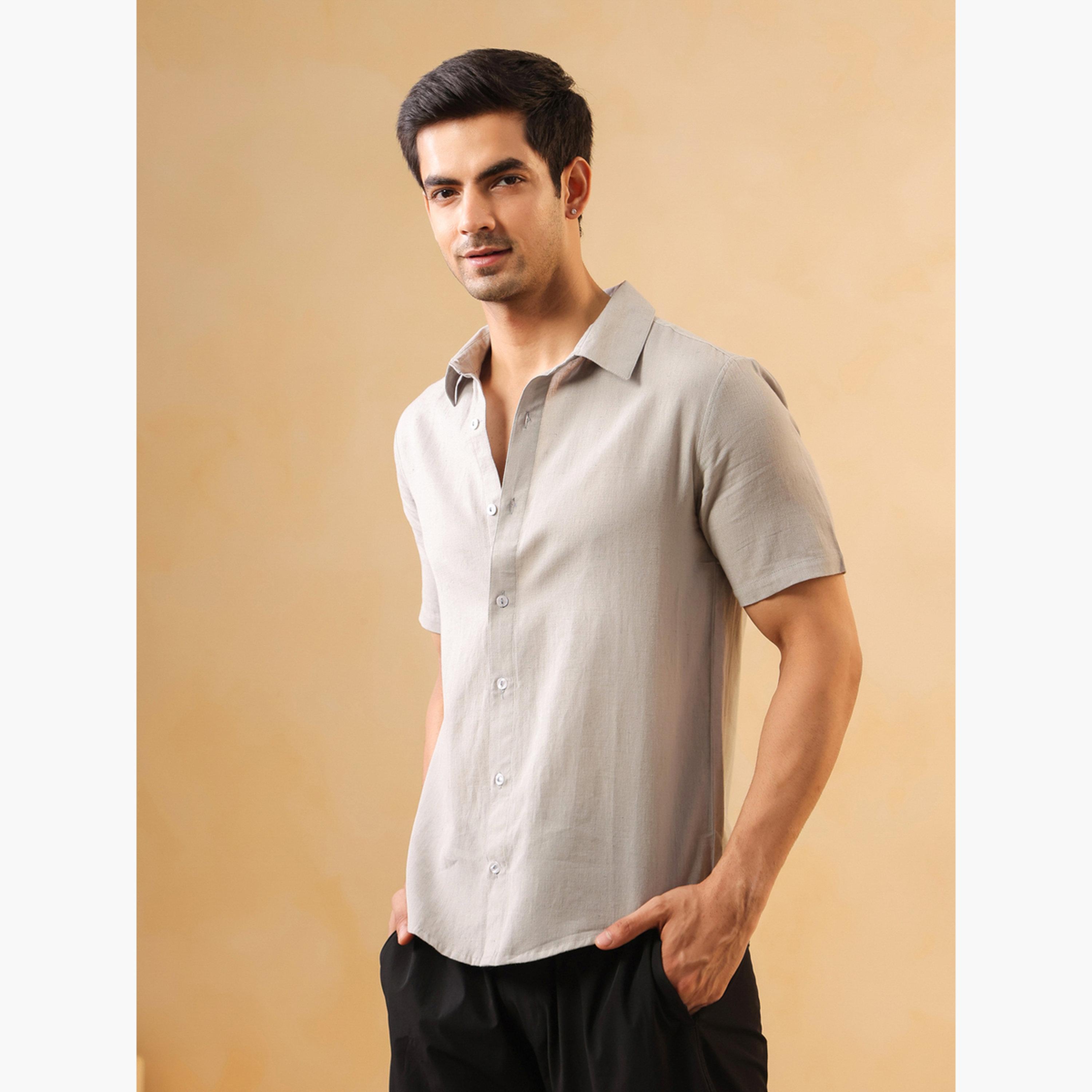 TRULOOM & X Styli Men Solid Regular Fit Cotton Shirt-men-clothing-shirts-image-4