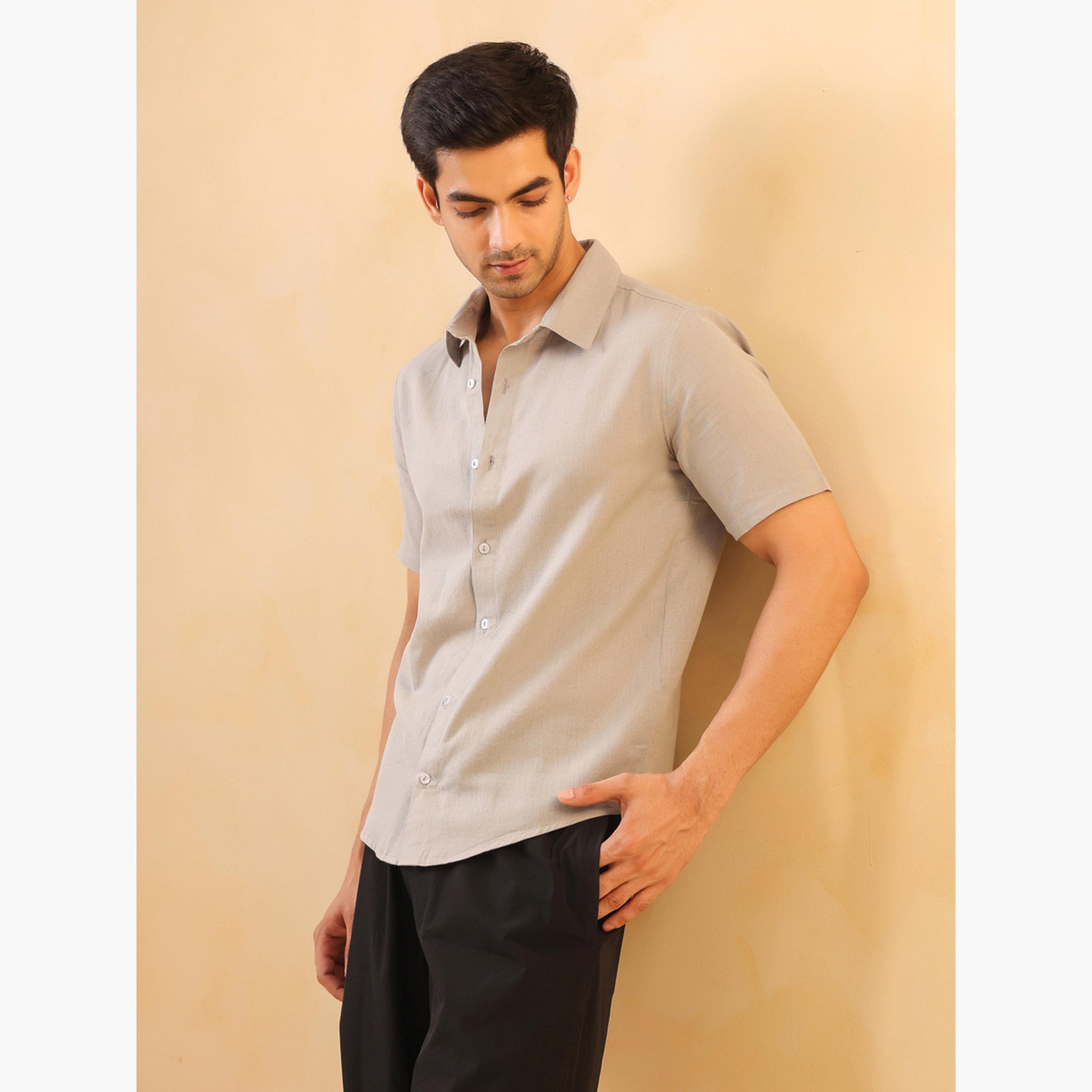 TRULOOM & X Styli Men Solid Regular Fit Cotton Shirt-men-clothing-shirts-image-6