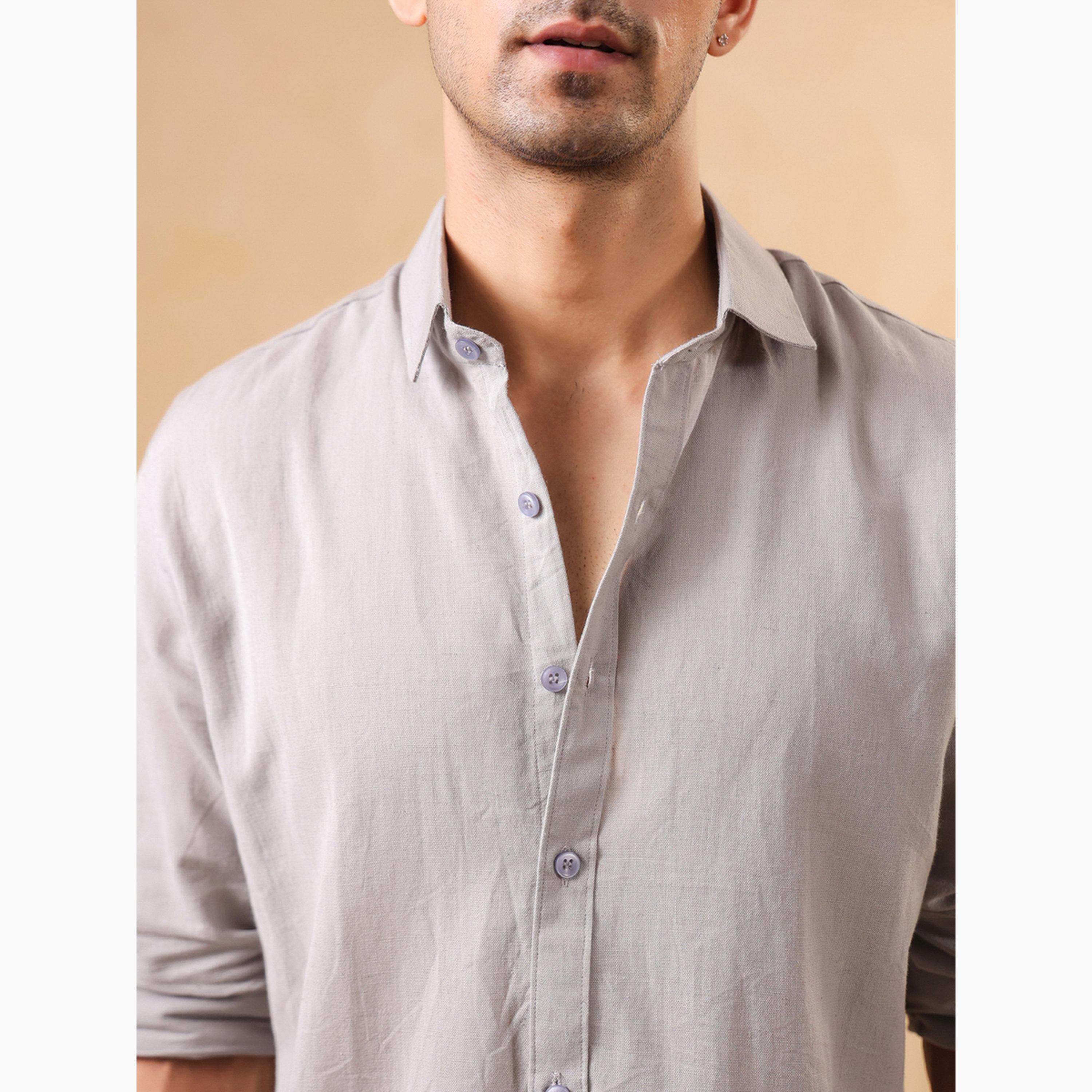 TRULOOM & X Styli Men Solid Relaxed Fit Cotton Shirt-men-clothing-shirts-image-5