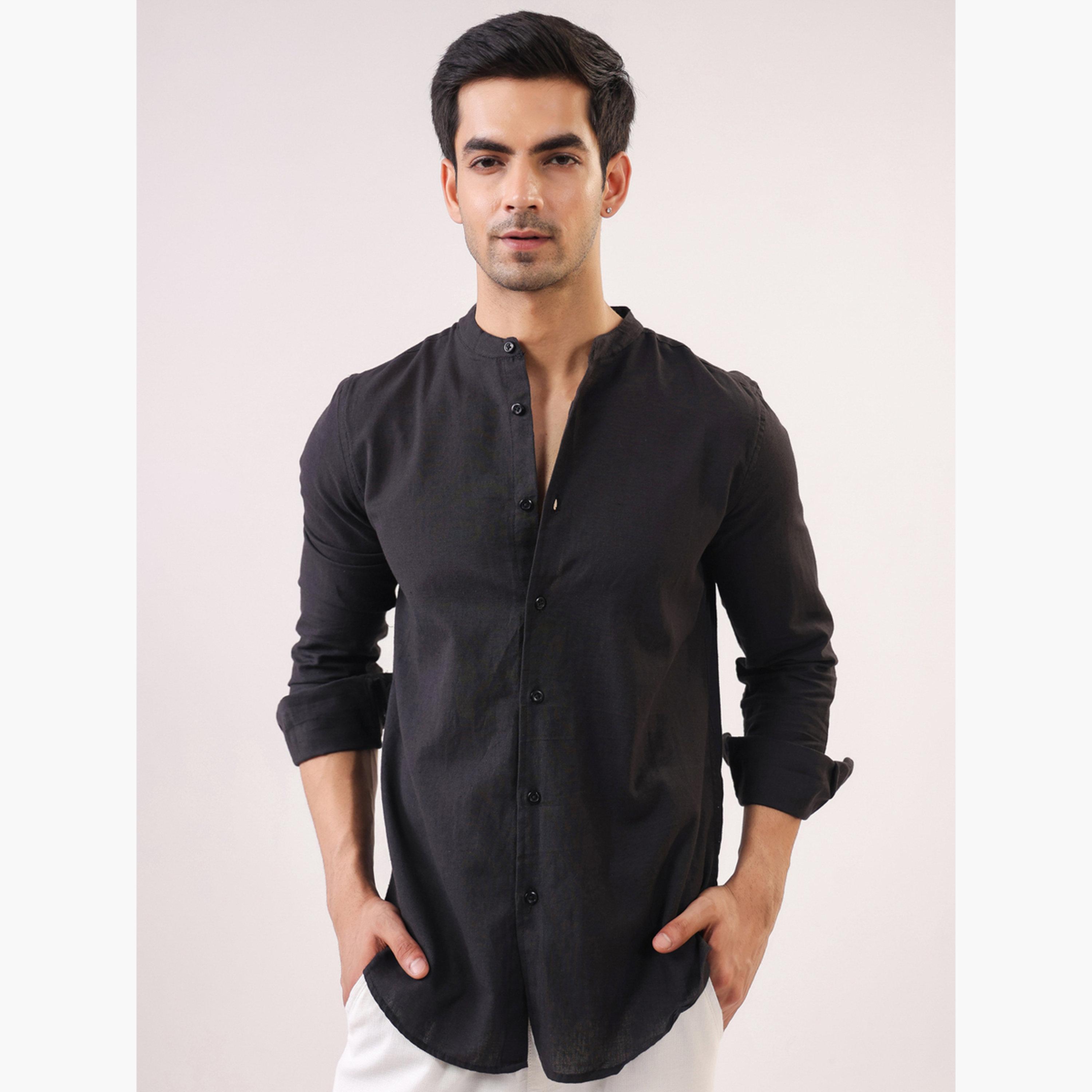 TRULOOM & X Styli Men Solid Regular Fit Cotton Shirt-men-clothing-shirts-image-1