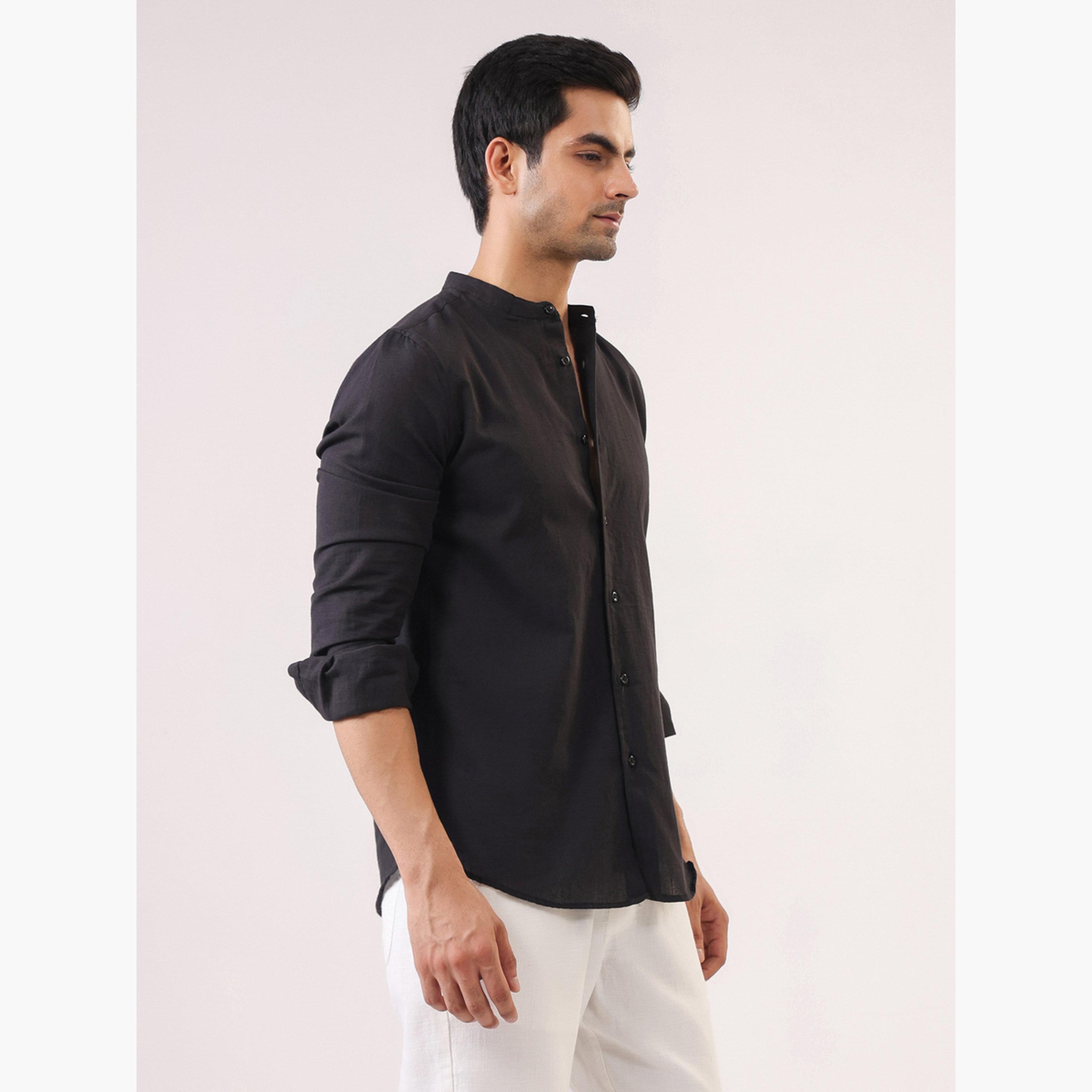 TRULOOM & X Styli Men Solid Regular Fit Cotton Shirt-men-clothing-shirts-image-2