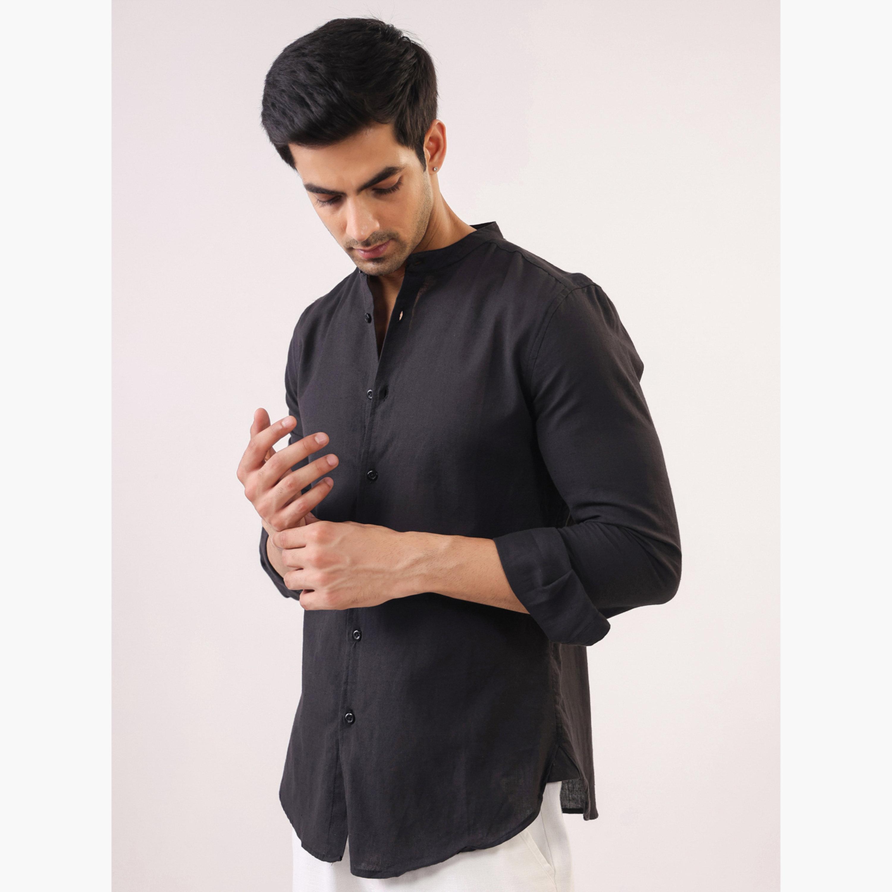 TRULOOM & X Styli Men Solid Regular Fit Cotton Shirt-men-clothing-shirts-image-4
