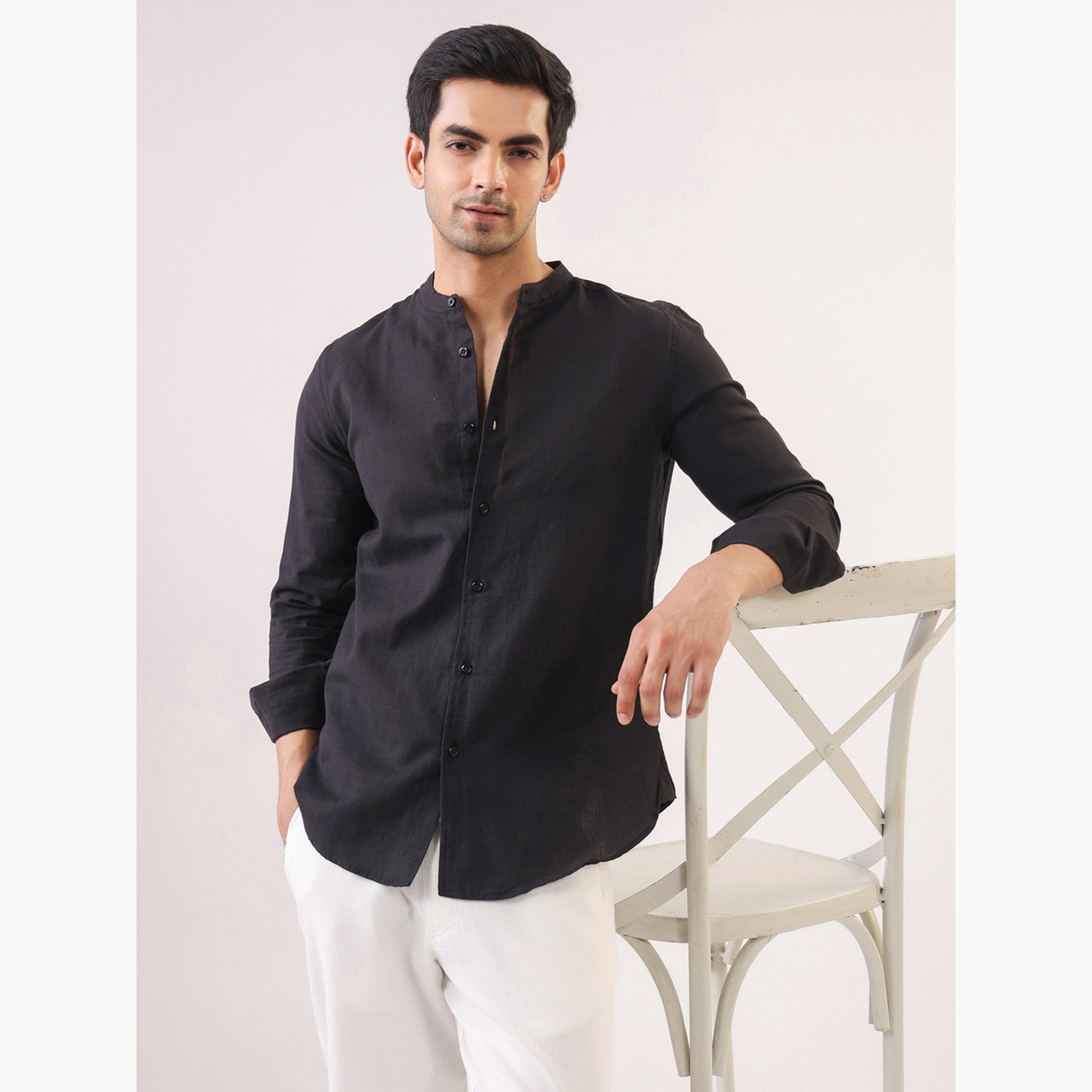 TRULOOM & X Styli Men Solid Regular Fit Cotton Shirt-men-clothing-shirts-image-6