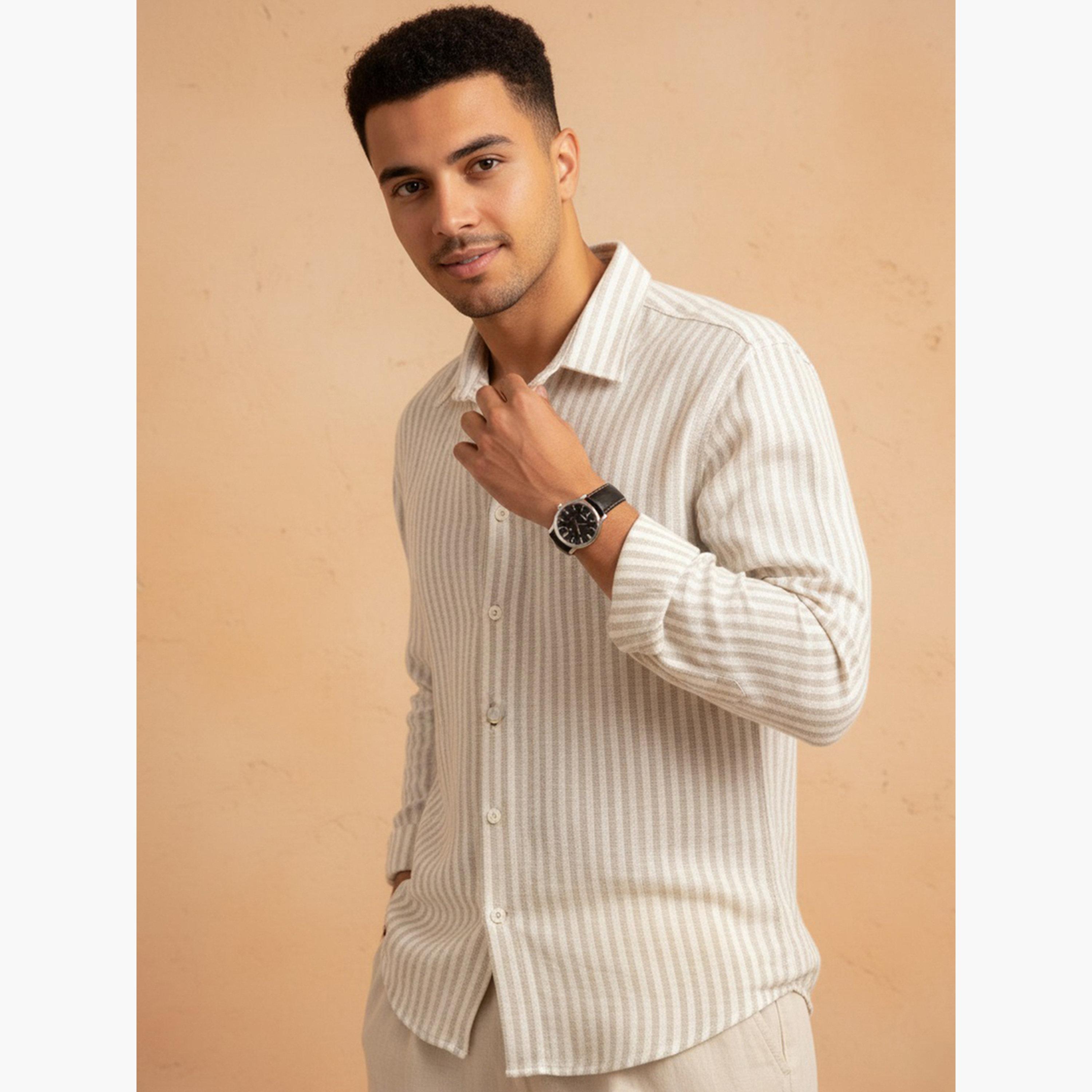 قميص مخطط بقصة عادية للرجال-men-clothing-shirts-image-5
