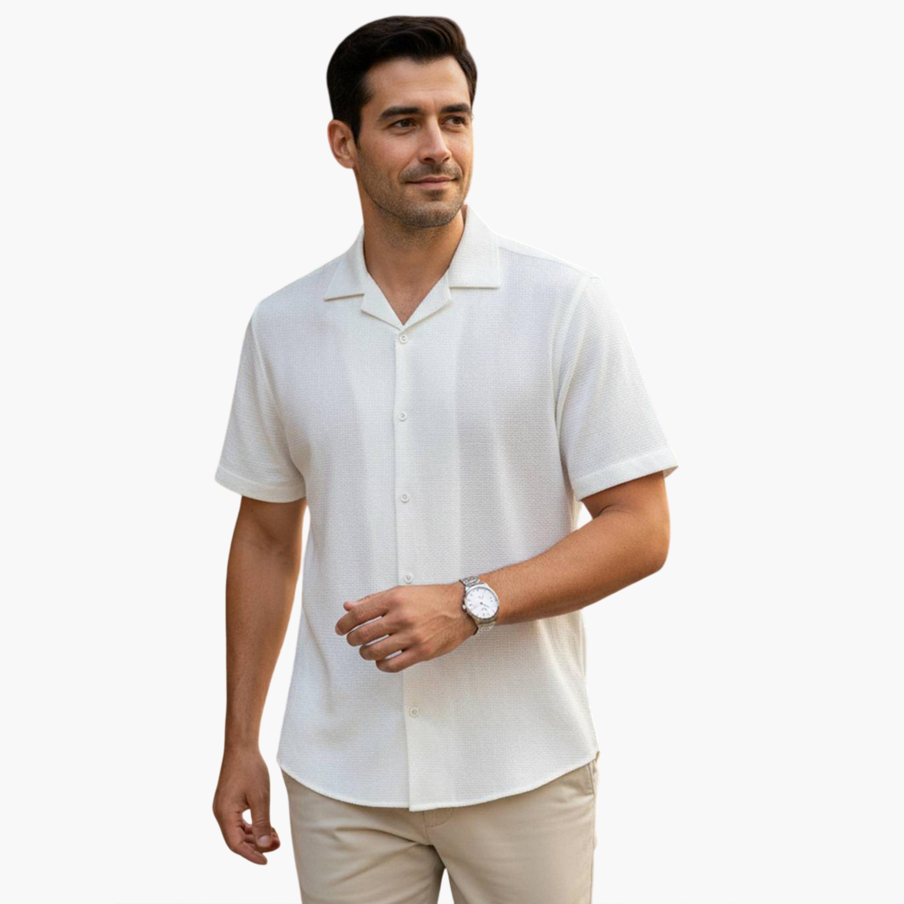 TRULOOM & X Styli Men Solid Regular Fit Cotton Shirt-men-clothing-shirts-image-1