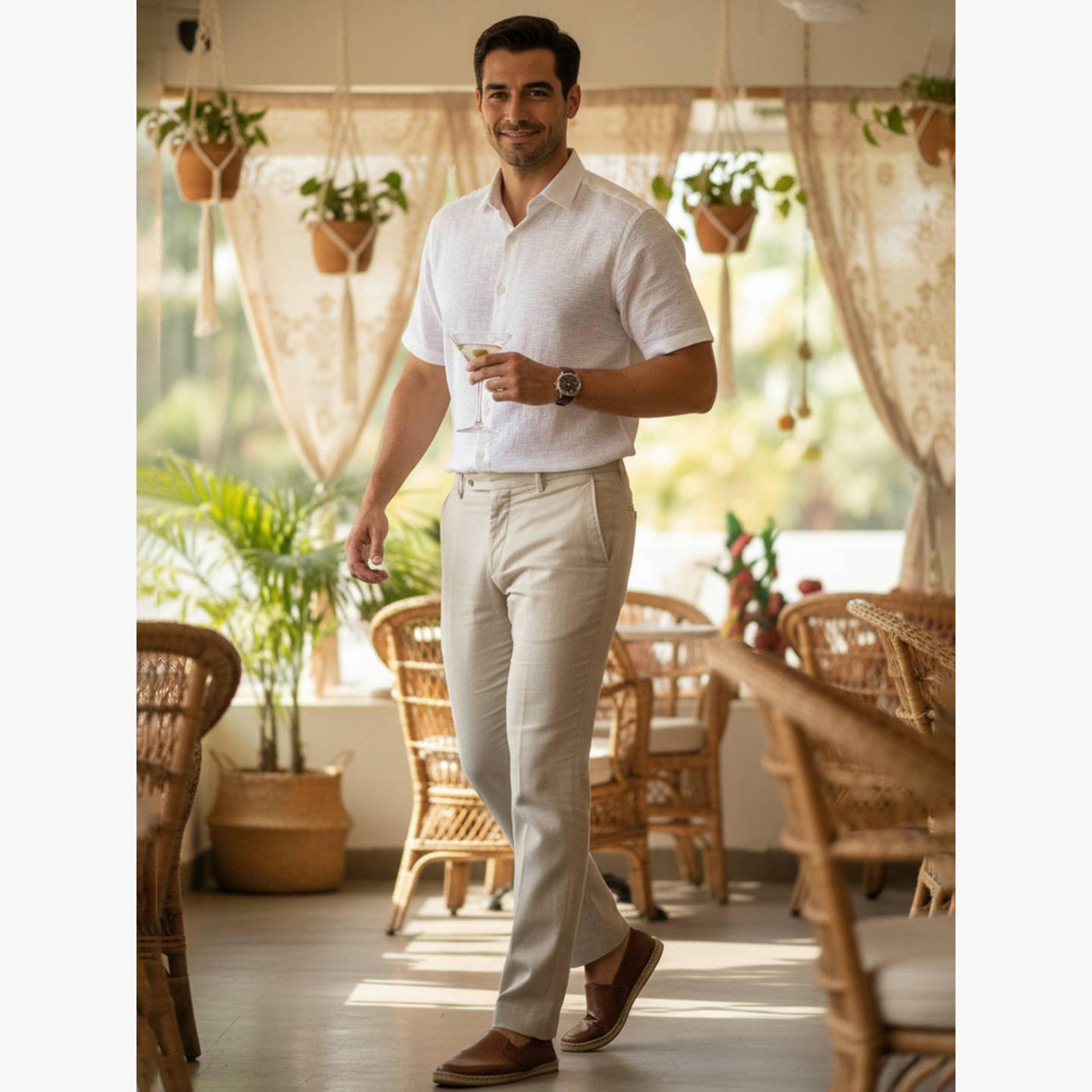 TRULOOM & X Styli Men Solid Regular Fit Cotton Shirt-men-clothing-shirts-image-2