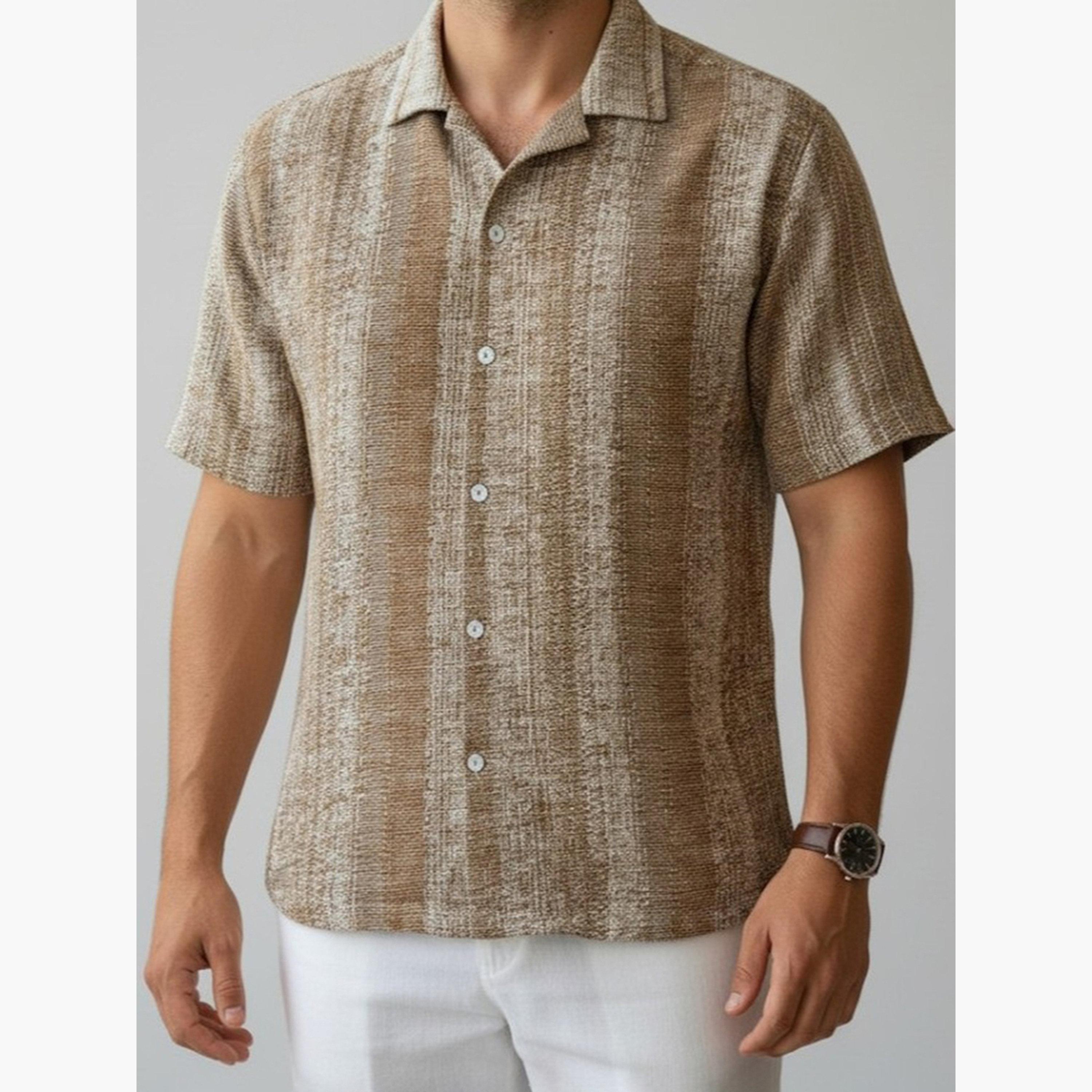 قميص قطن مخطط بقصة عادية للرجال-men-clothing-shirts-image-5