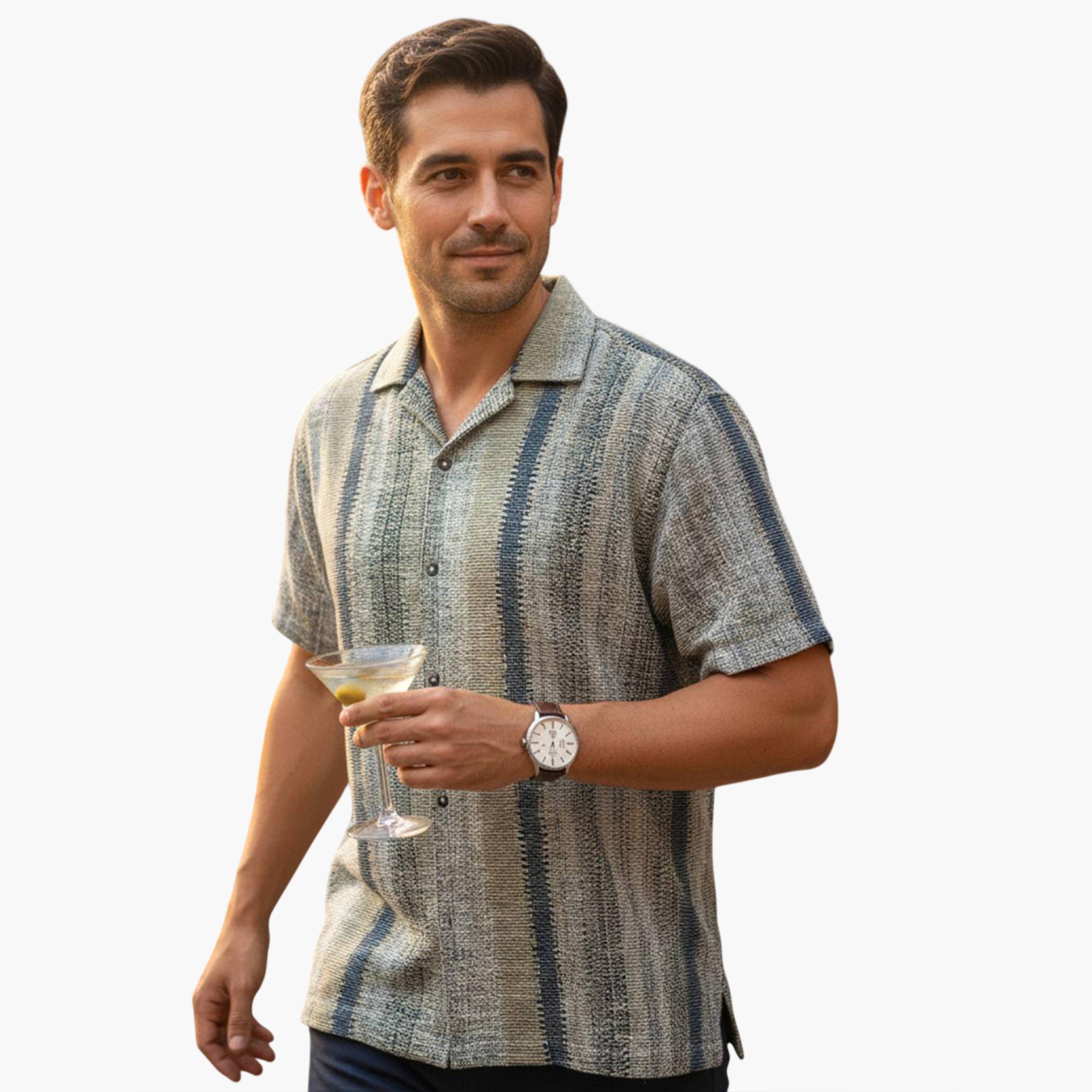 قميص قطن مخطط بقصة عادية للرجال-men-clothing-shirts-image-1