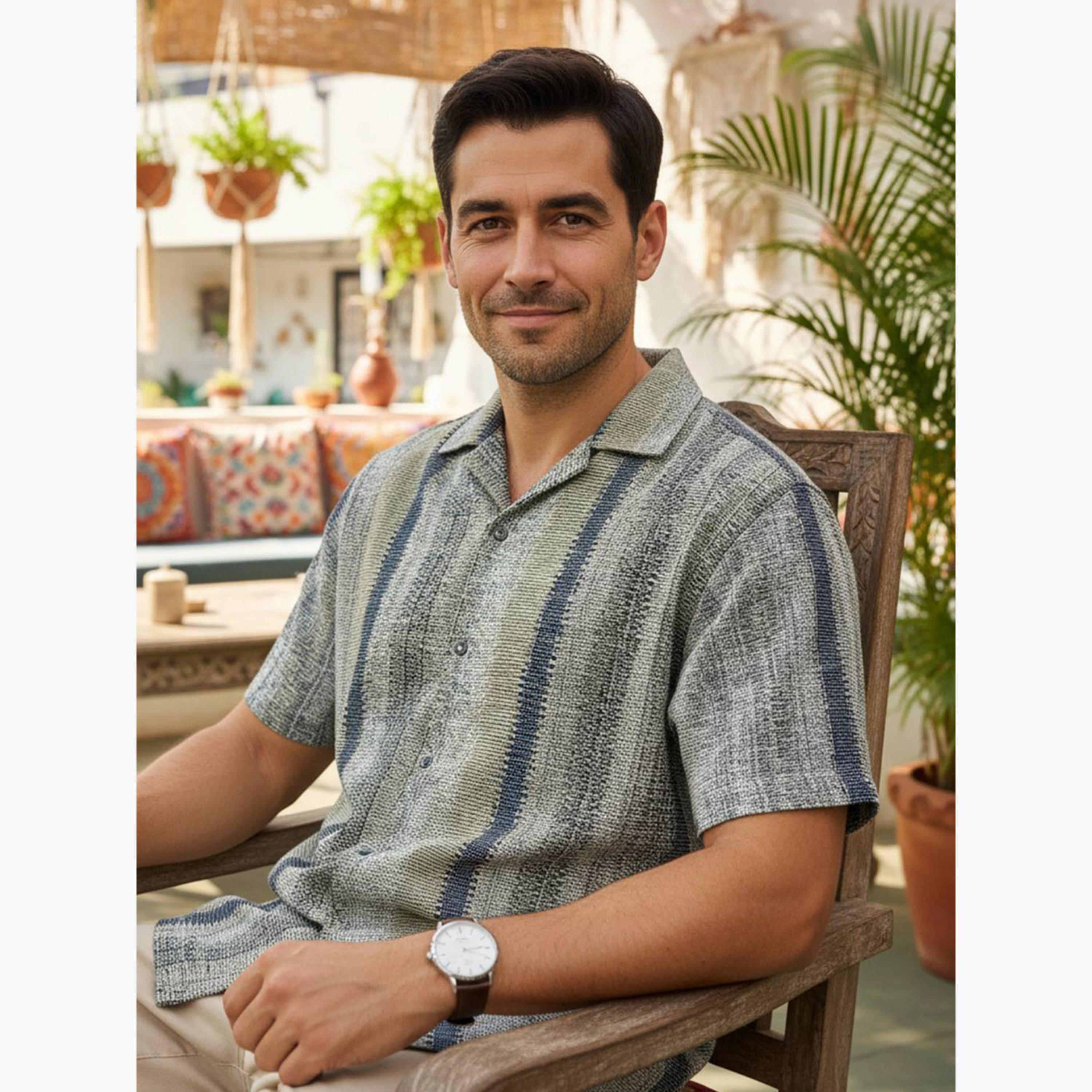 قميص قطن مخطط بقصة عادية للرجال-men-clothing-shirts-image-6